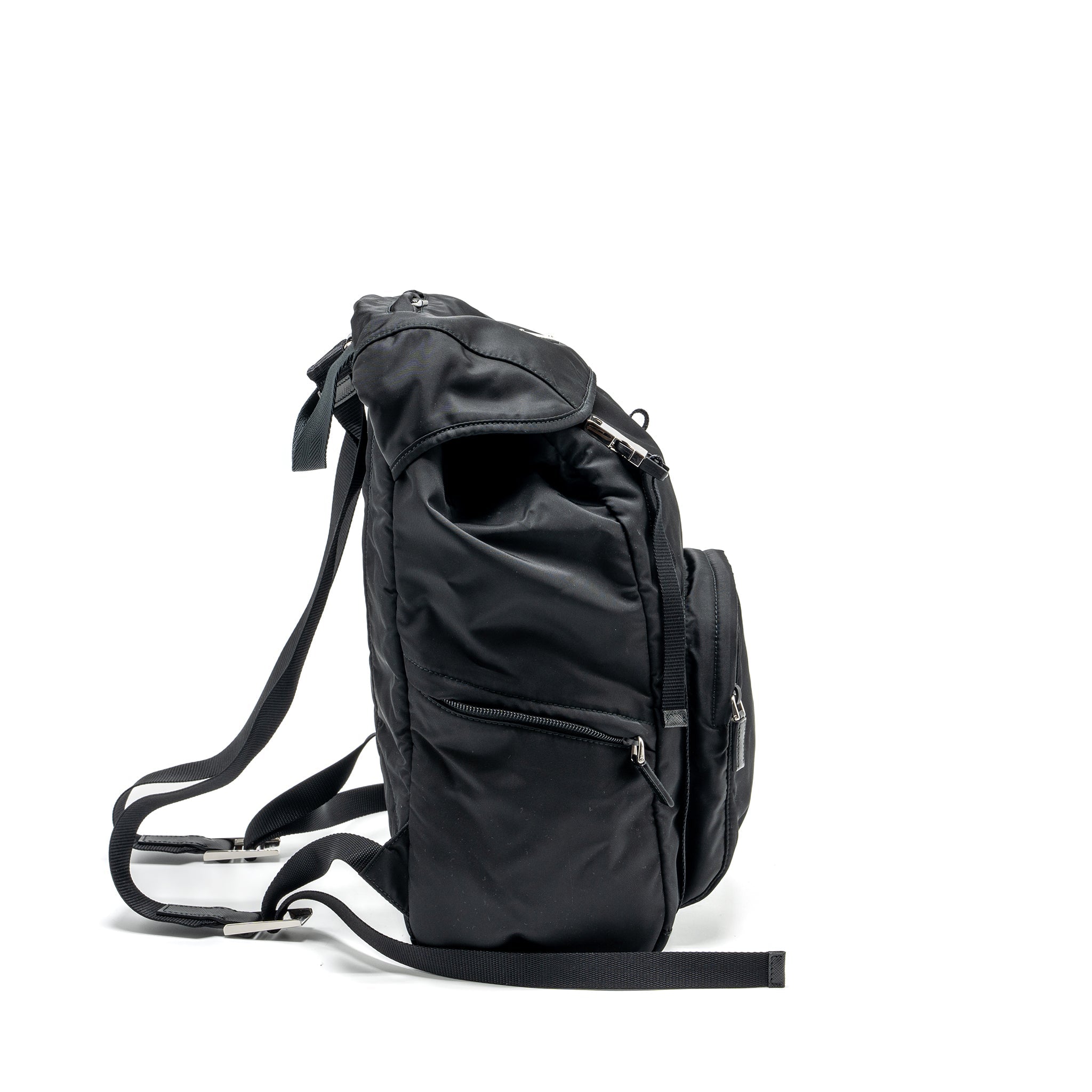 PRADA BACKPACK RE-NYLON/SAFFIANO BLACK SHW