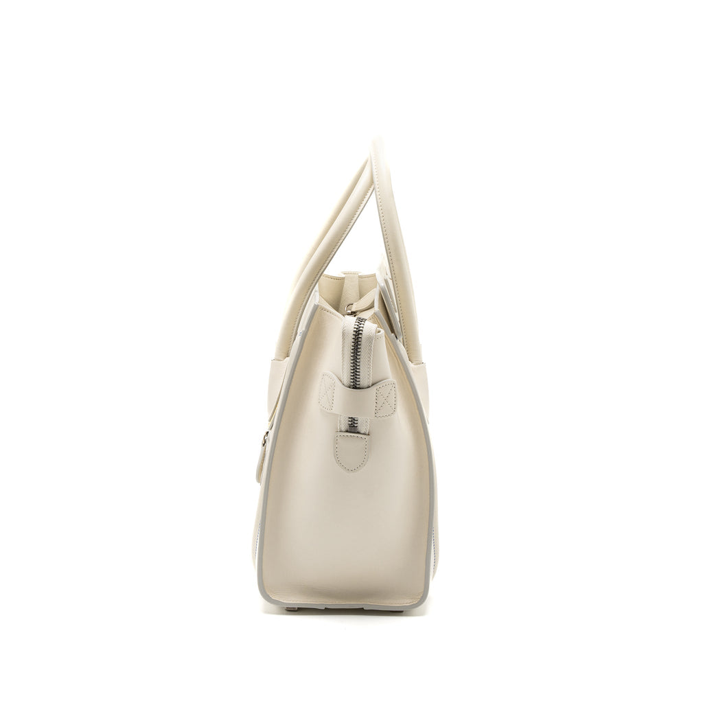 CELINE MICRO LUGGAGE BAG CALFSKIN WHITE SHW