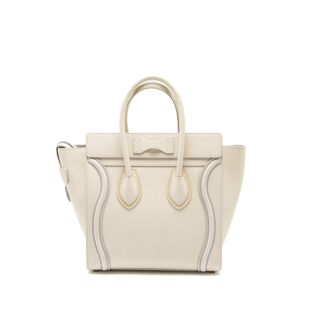 CELINE MICRO LUGGAGE BAG CALFSKIN WHITE SHW
