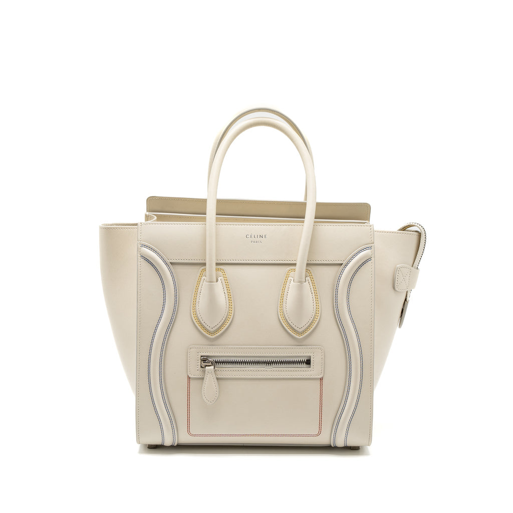 CELINE MICRO LUGGAGE BAG CALFSKIN WHITE SHW