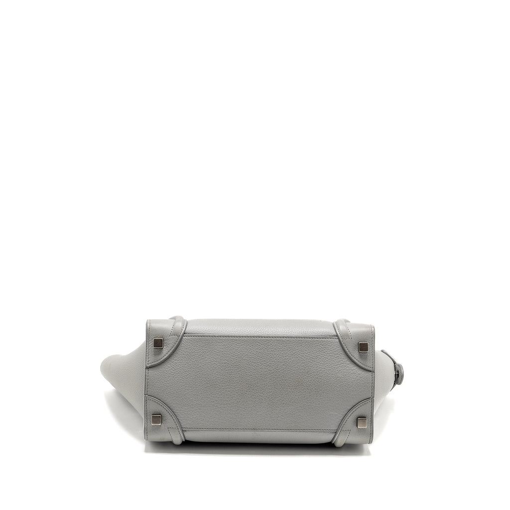 CELINE MICRO LUGGAGE BAG CALFSKIN LIGHT GREY SHW