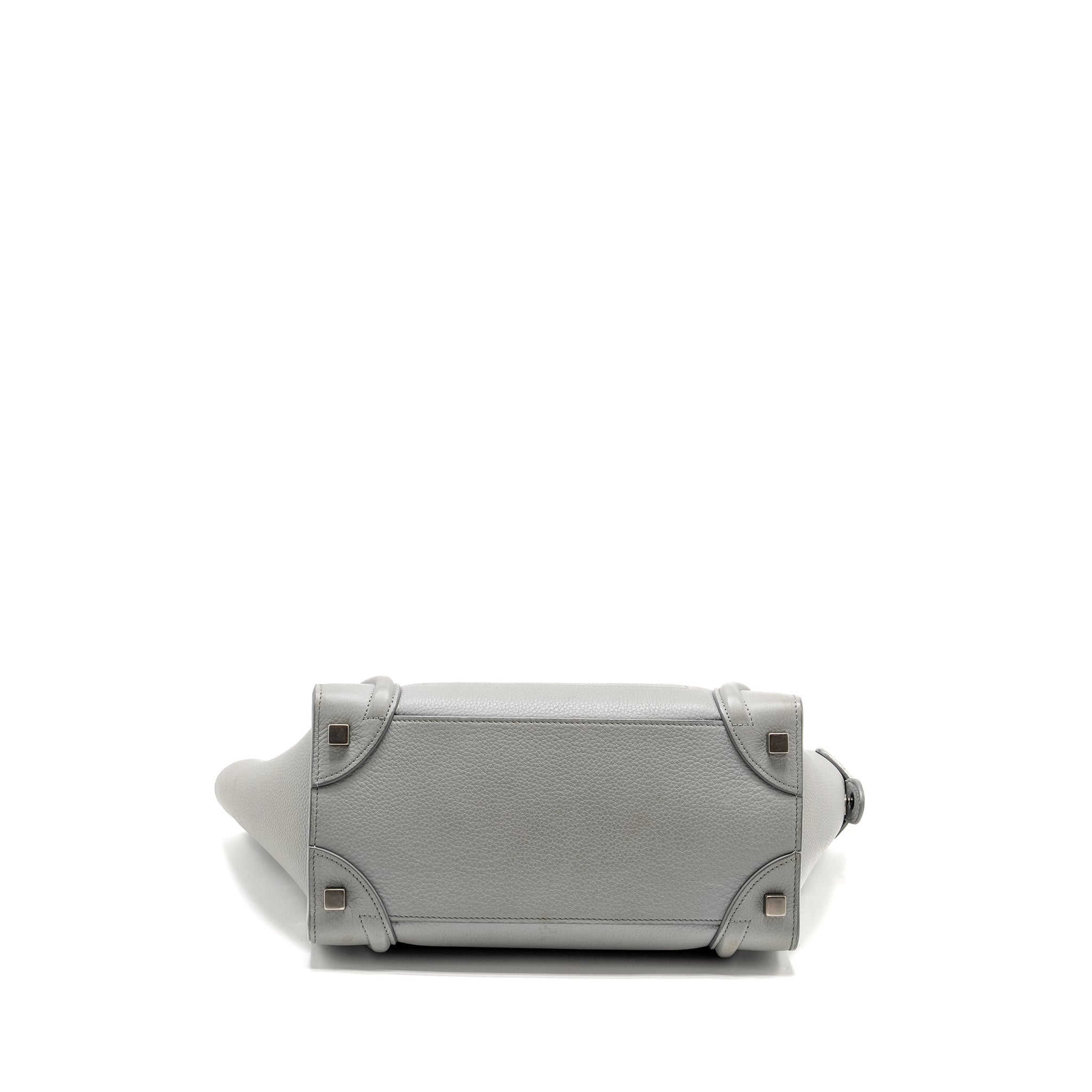 CELINE MICRO LUGGAGE BAG CALFSKIN LIGHT GREY SHW
