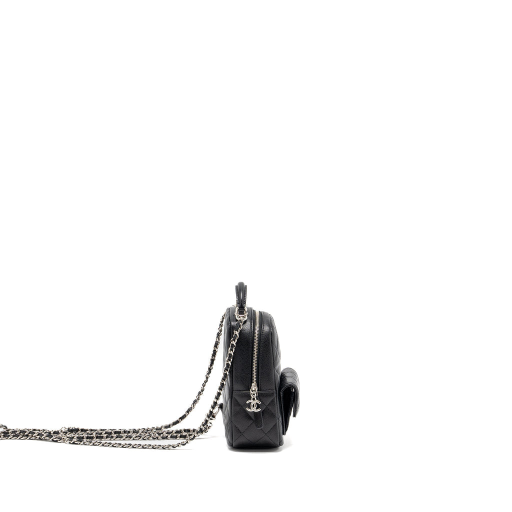 CHANEL 24C MINI BACKPACK/CROSSBODY BAG CAVIAR BLACK SHW(MICROCHIP)