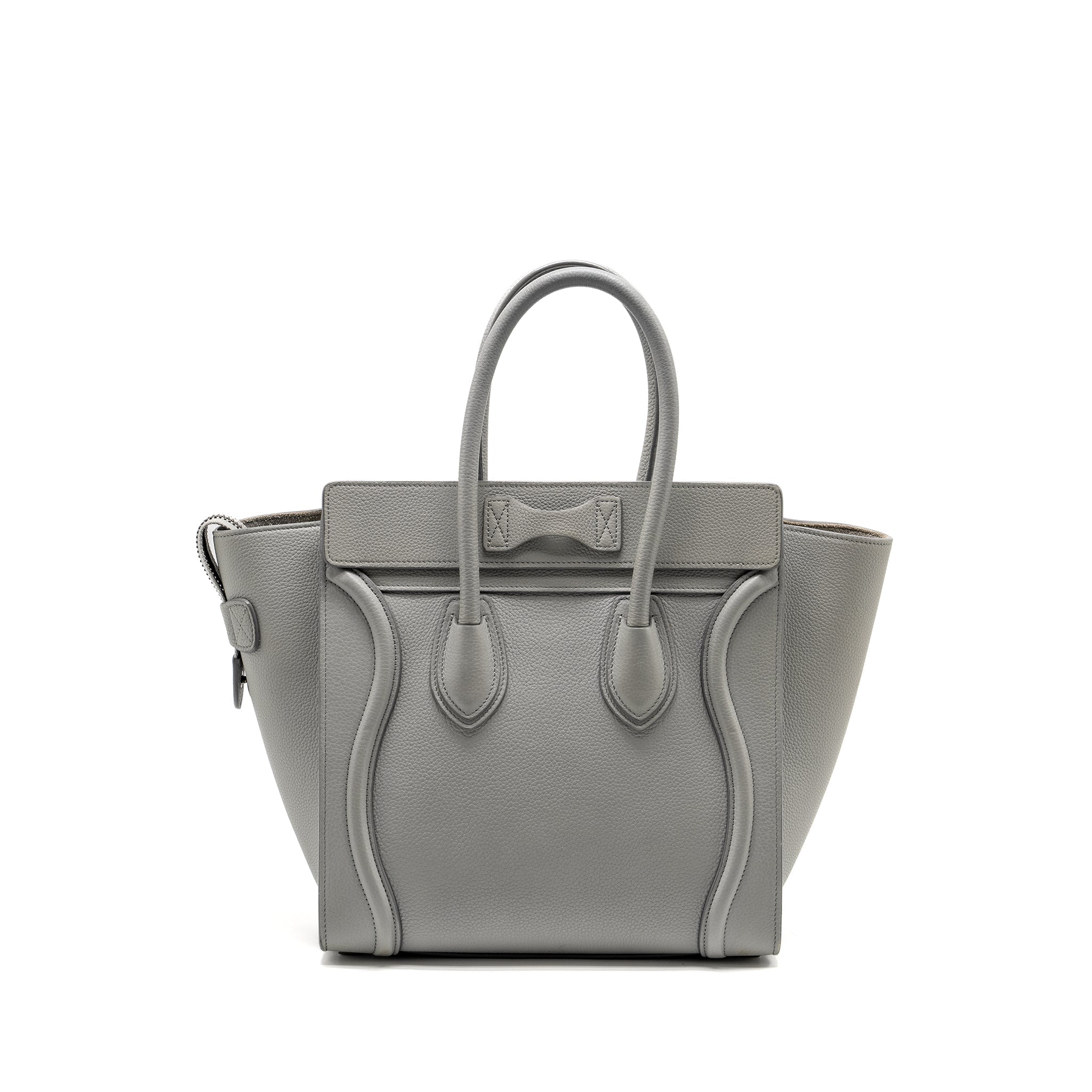 CELINE MICRO LUGGAGE BAG CALFSKIN LIGHT GREY SHW