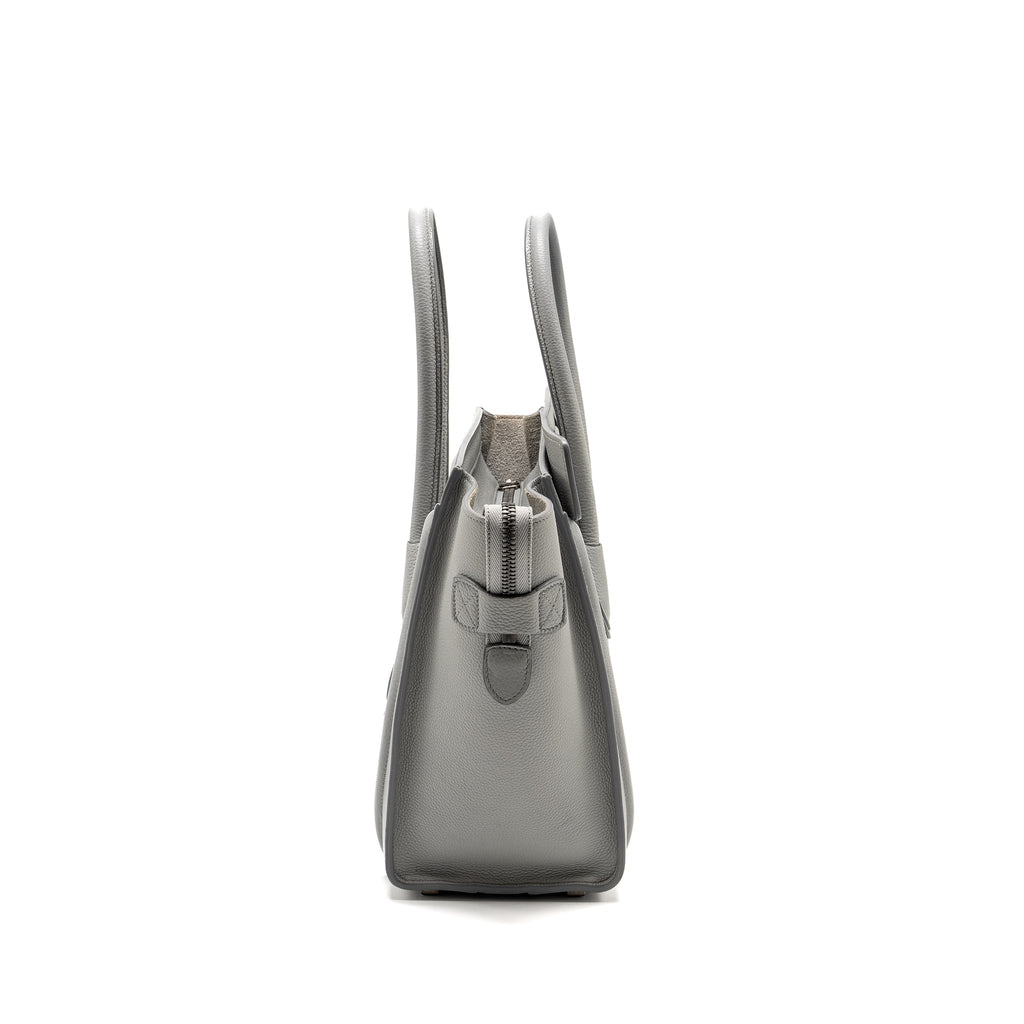 CELINE MICRO LUGGAGE BAG CALFSKIN LIGHT GREY SHW