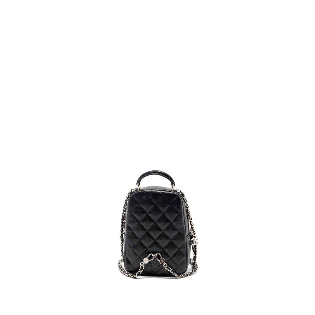 CHANEL 24C MINI BACKPACK/CROSSBODY BAG CAVIAR BLACK SHW(MICROCHIP)