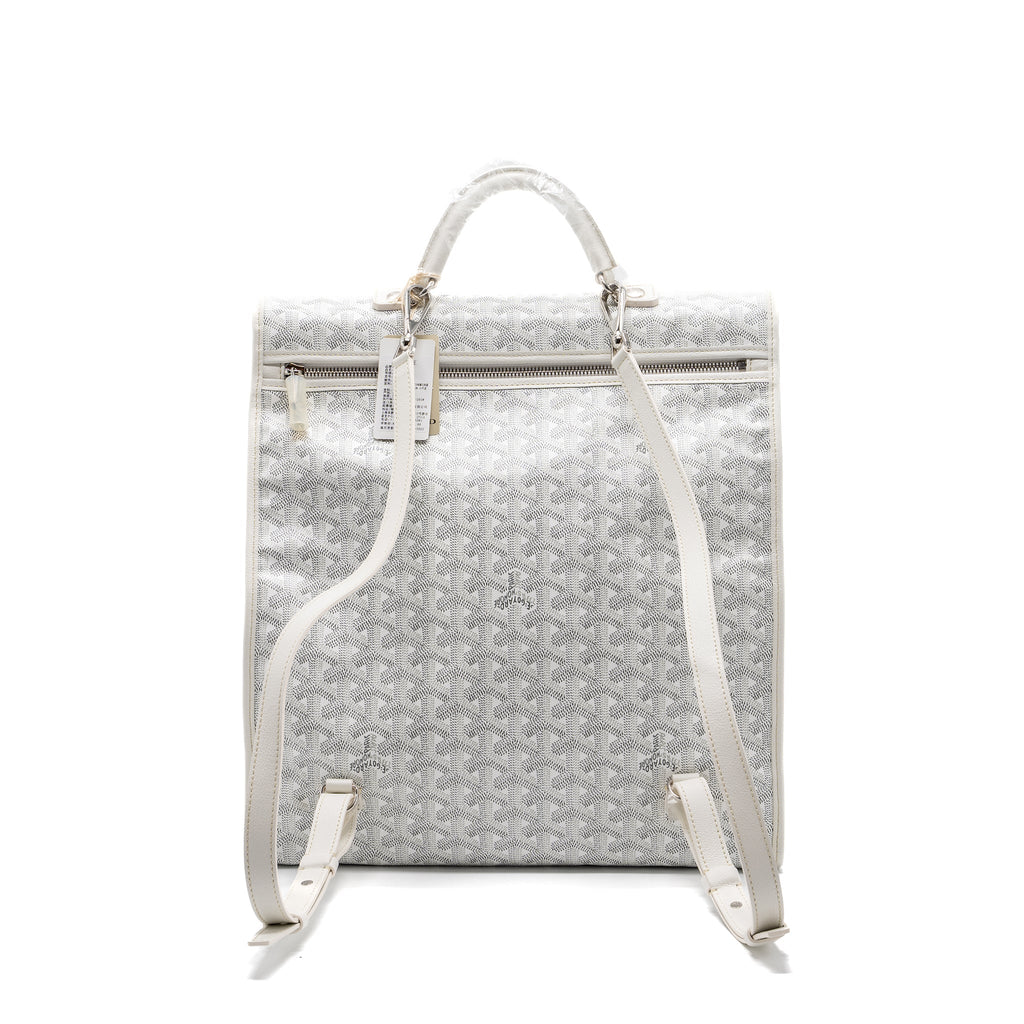 GOYARD SAINT LEGER BACKPACK GOYARDINE CANVAS WHITE SHW