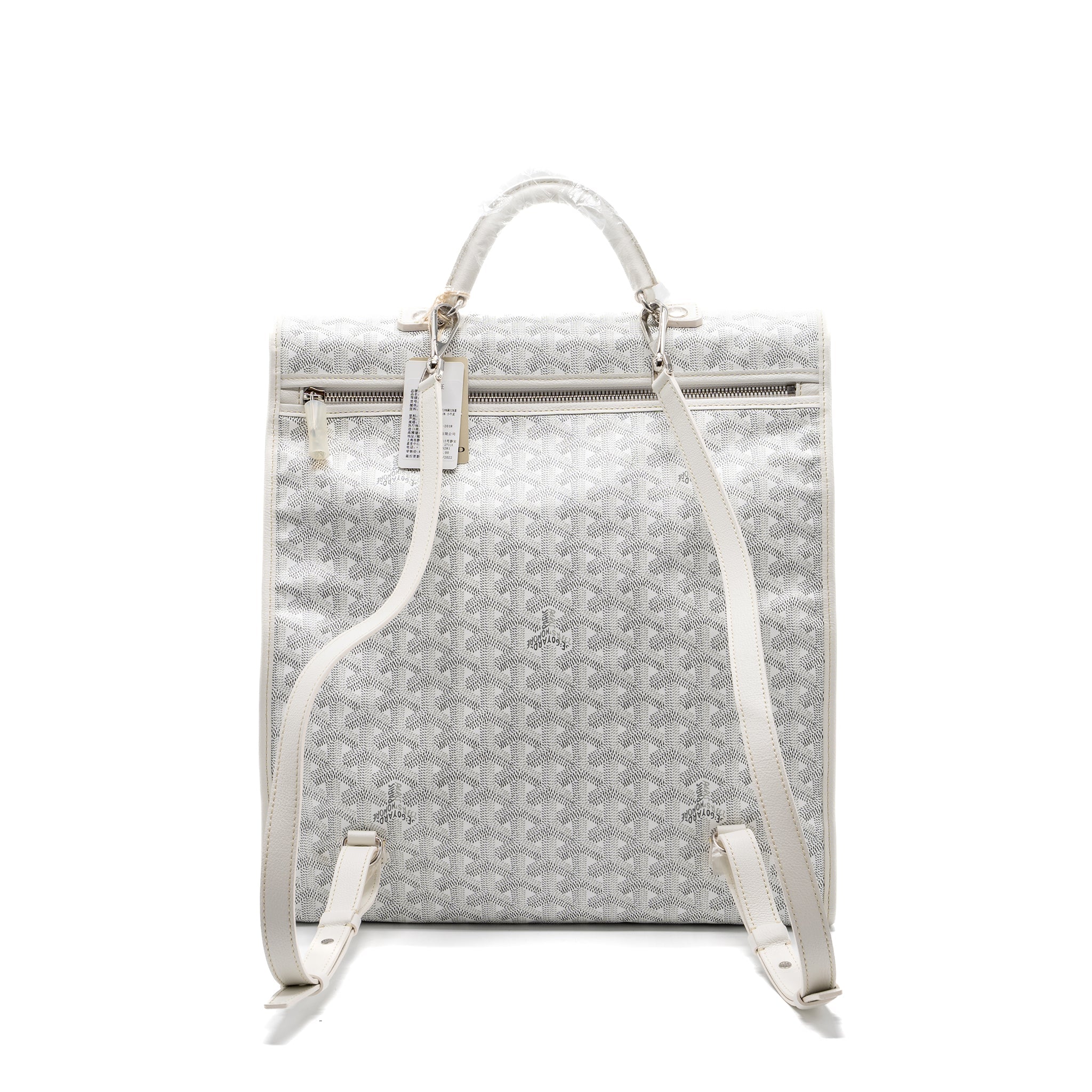 GOYARD SAINT LEGER BACKPACK GOYARDINE CANVAS WHITE SHW