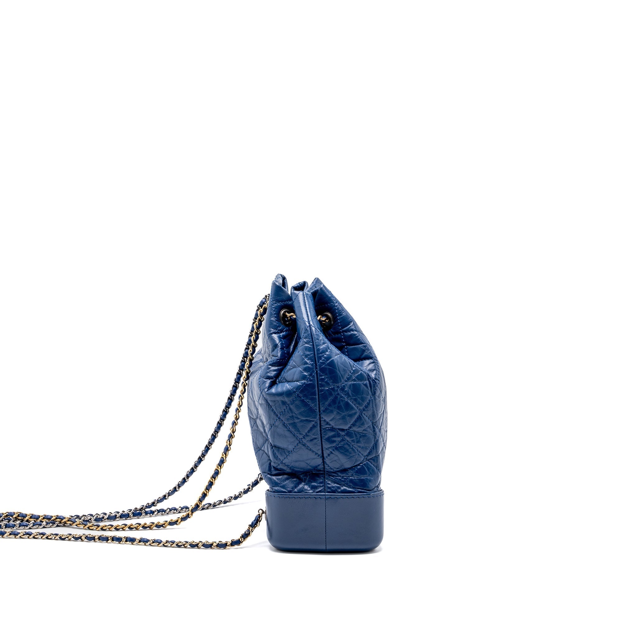CHANEL MEDIUM GABRIELLE BACKPACK AGED CALFSKIN BLUE MULTICOLOUR HARDWARE