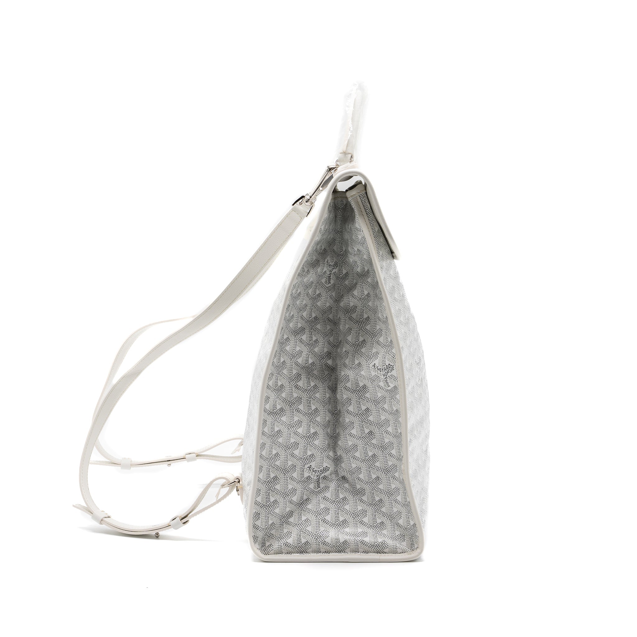 GOYARD SAINT LEGER BACKPACK GOYARDINE CANVAS WHITE SHW