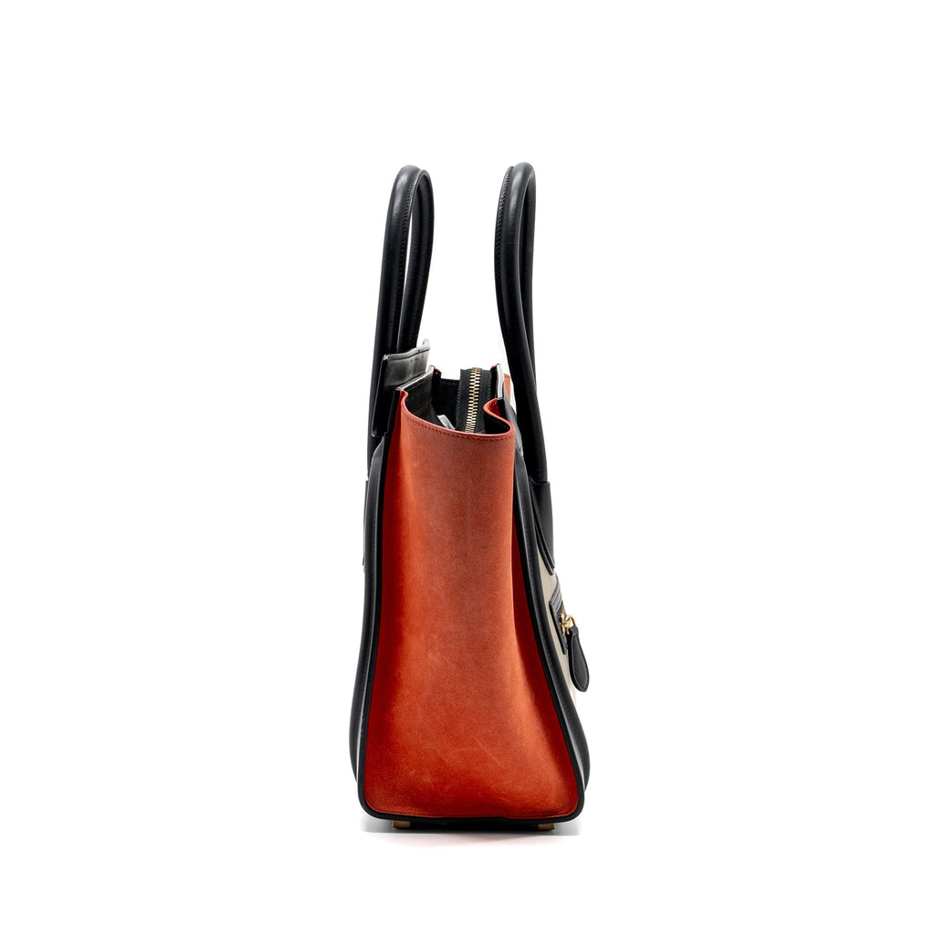 CELINE MICRO LUGGAGE CALFSKIN / SUEDE LEATHER MULTICOLOUR GHW