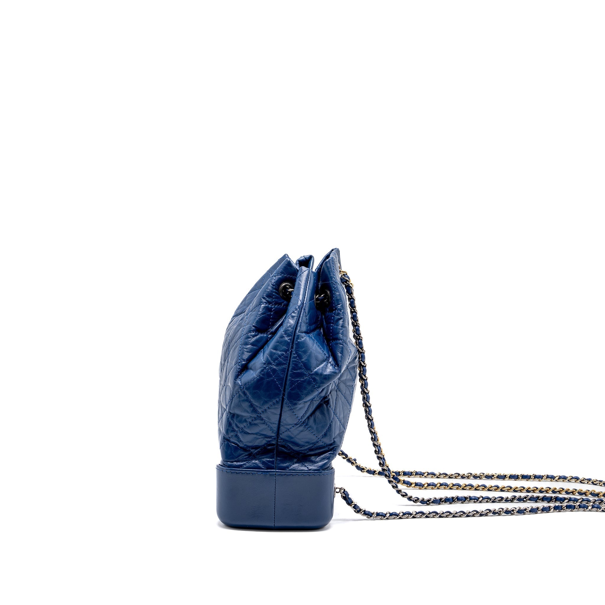 CHANEL MEDIUM GABRIELLE BACKPACK AGED CALFSKIN BLUE MULTICOLOUR HARDWARE