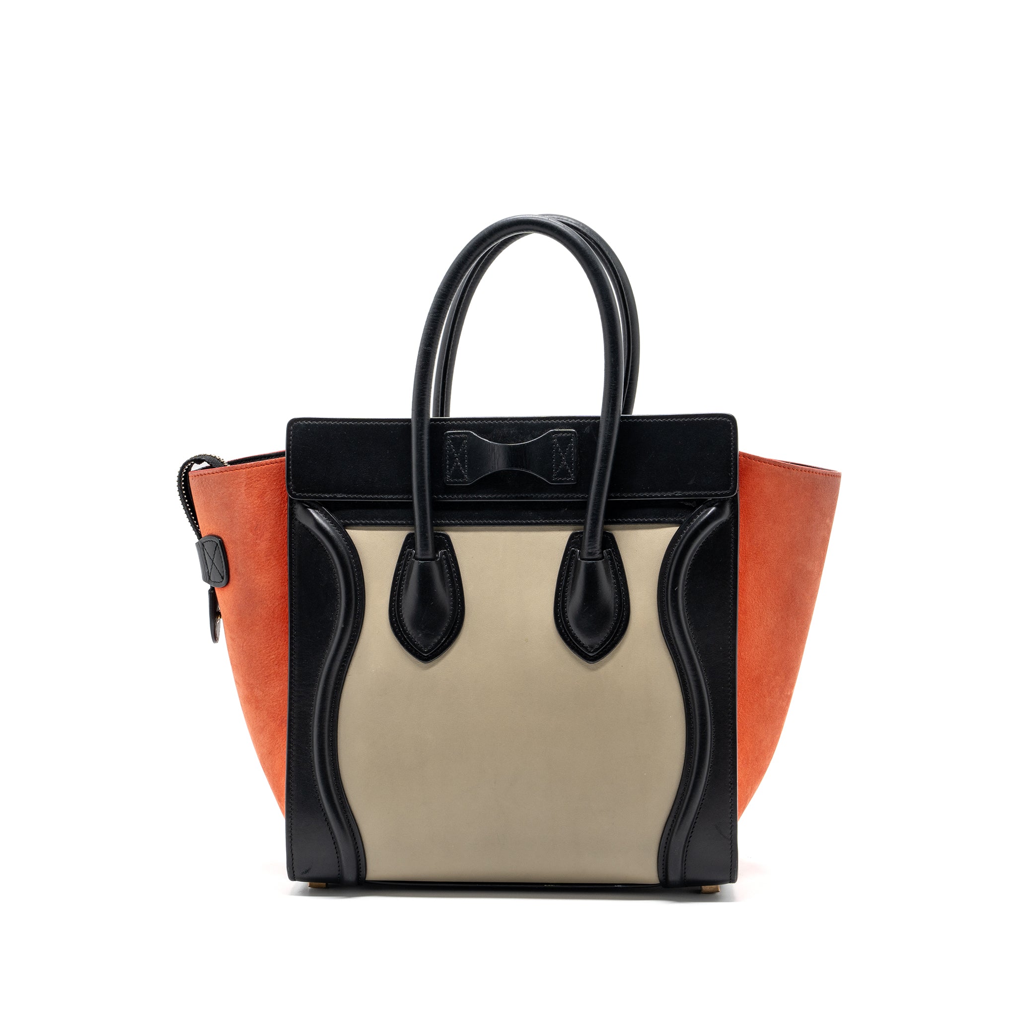 CELINE MICRO LUGGAGE CALFSKIN / SUEDE LEATHER MULTICOLOUR GHW