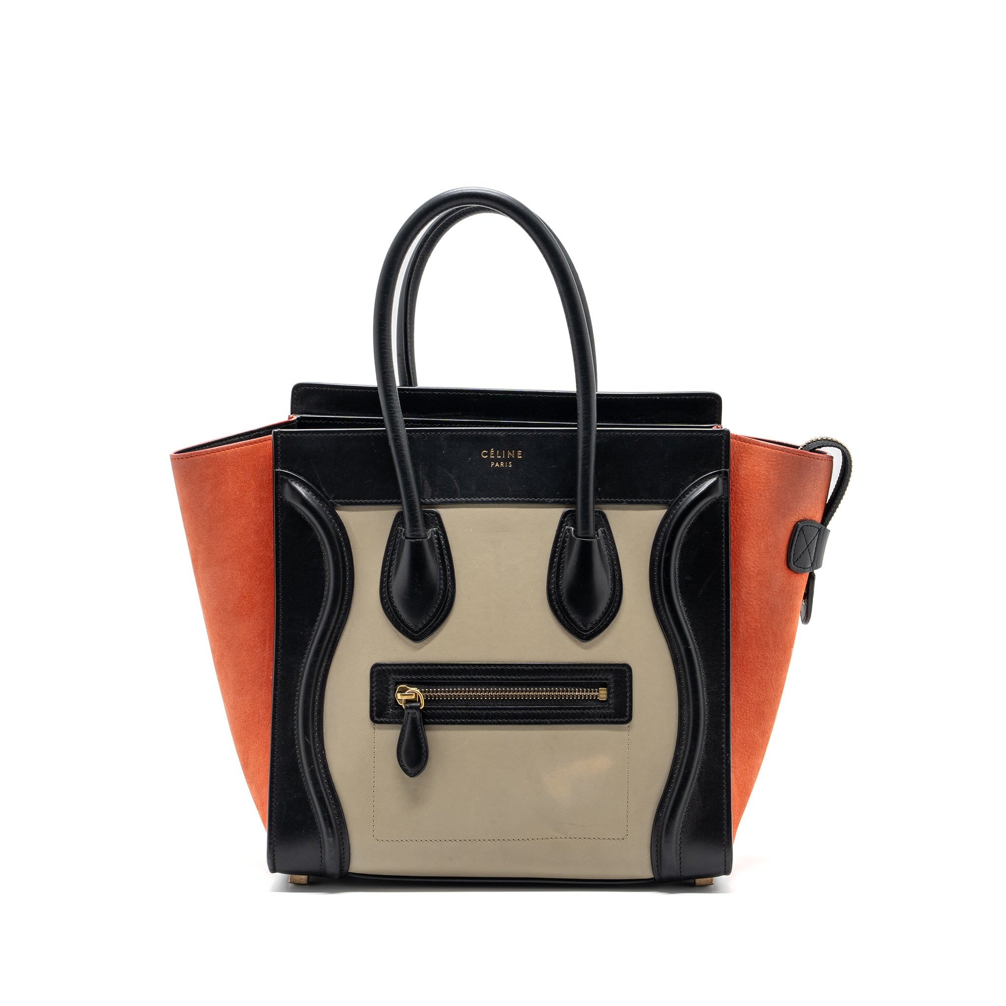 CELINE MICRO LUGGAGE CALFSKIN / SUEDE LEATHER MULTICOLOUR GHW