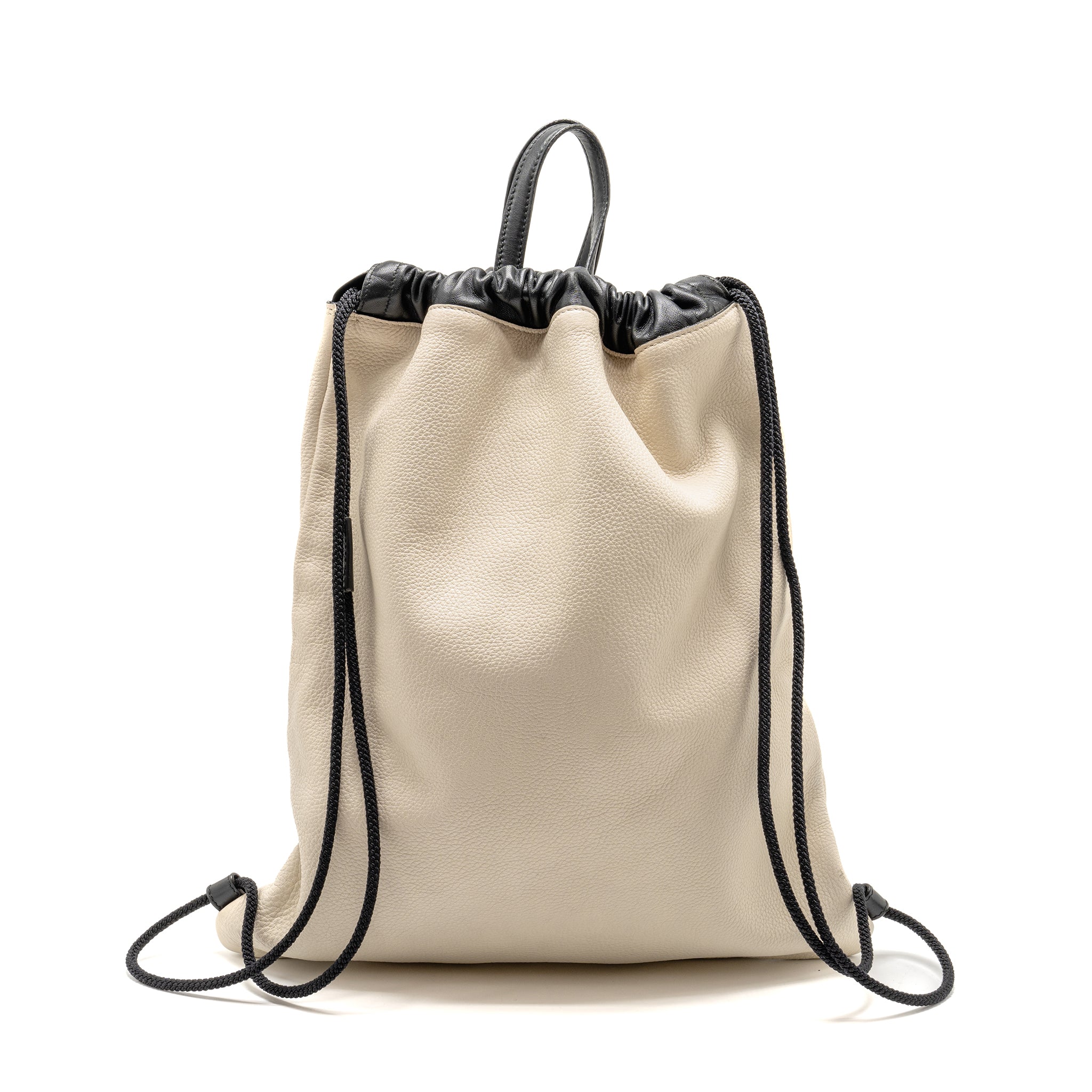 GUCCI DRAWSTRING BACKPACK CALFSKIN WHITE / BLACK