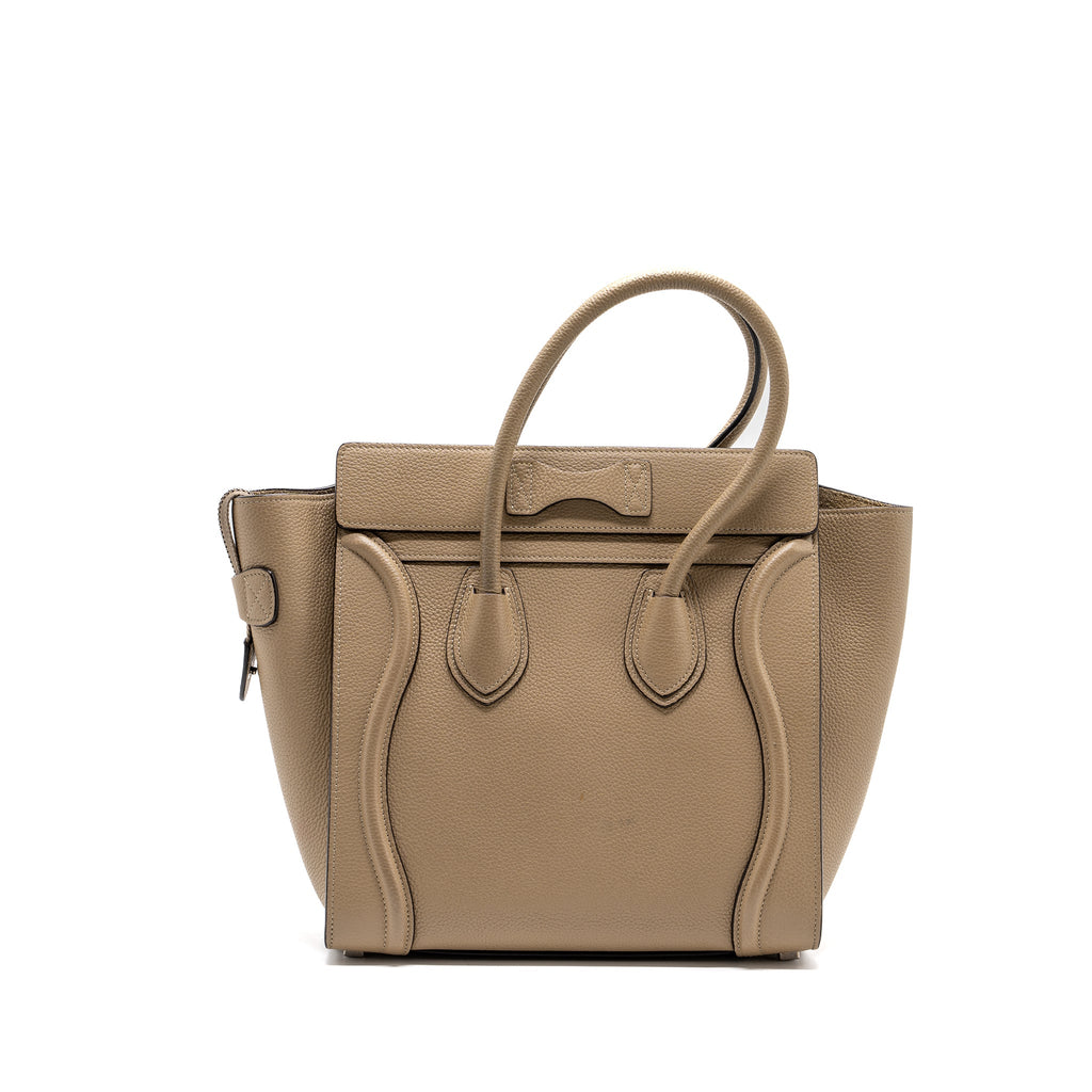 CELINE MICRO LUGGAGE BAG CALFSKIN DUNE SHW