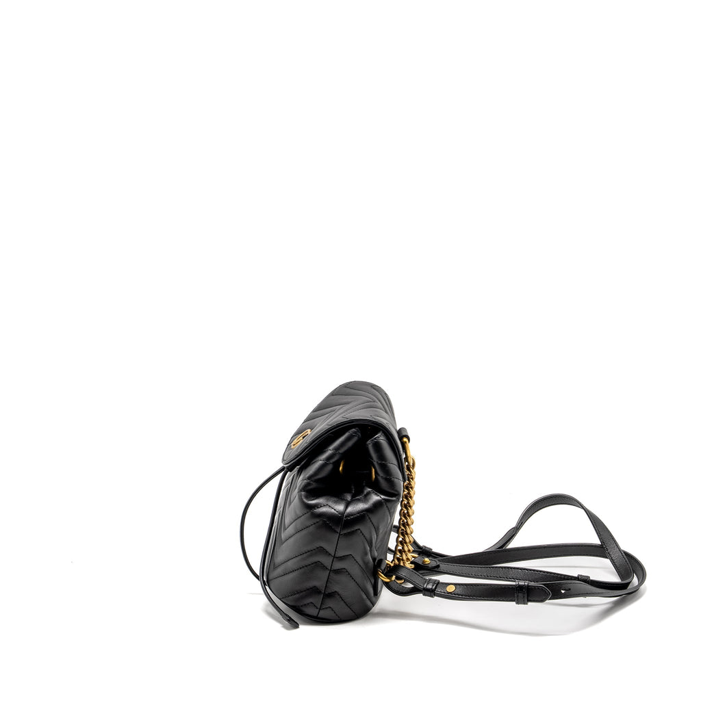 GUCCI GG MARMONT BACKPACK CALFSKIN BLACK GHW