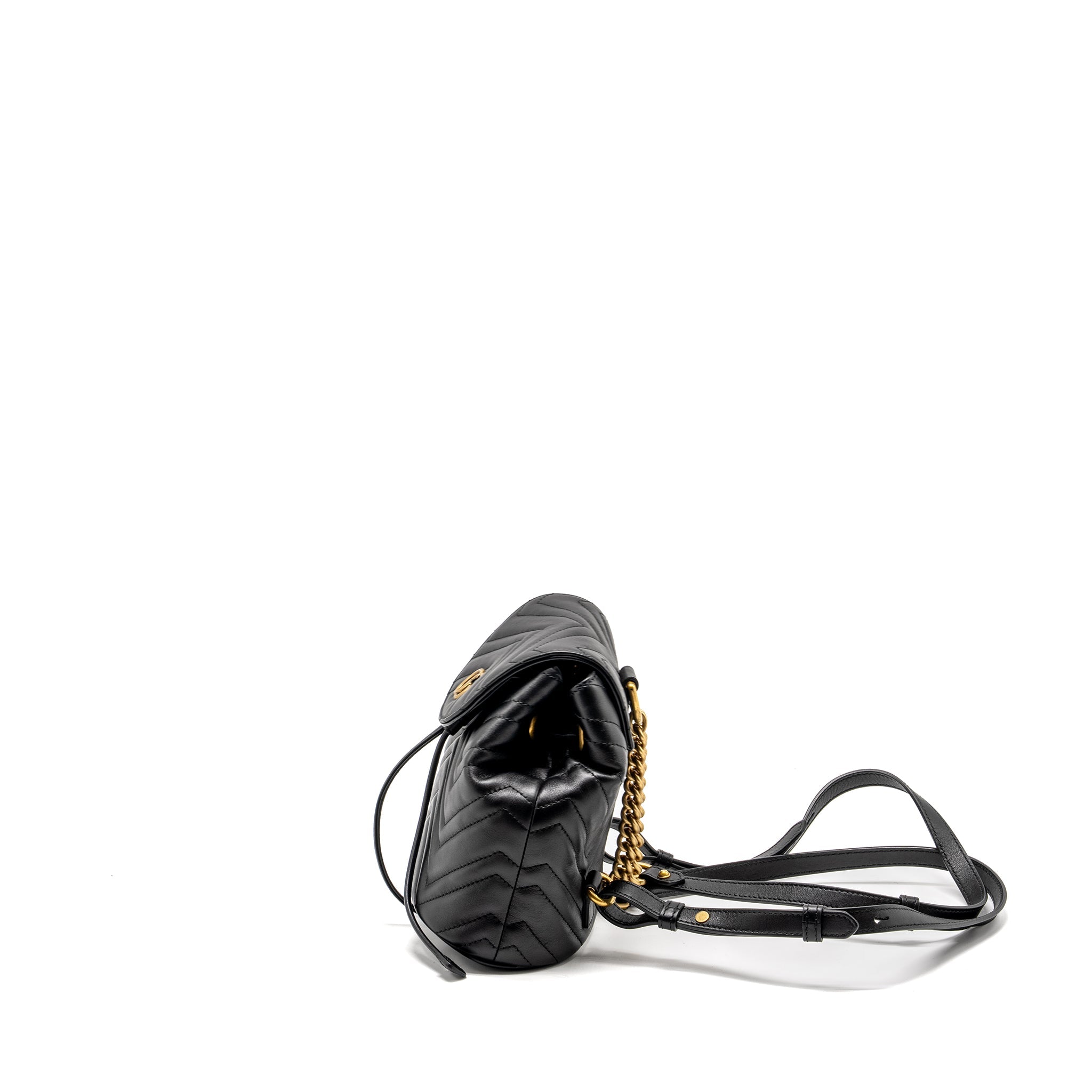GUCCI GG MARMONT BACKPACK CALFSKIN BLACK GHW