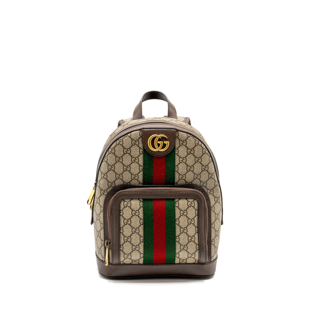 GUCCI SMALL GG OPHIDIA BACKPACK GG SUPREME CANVAS/ CALFSKIN GHW