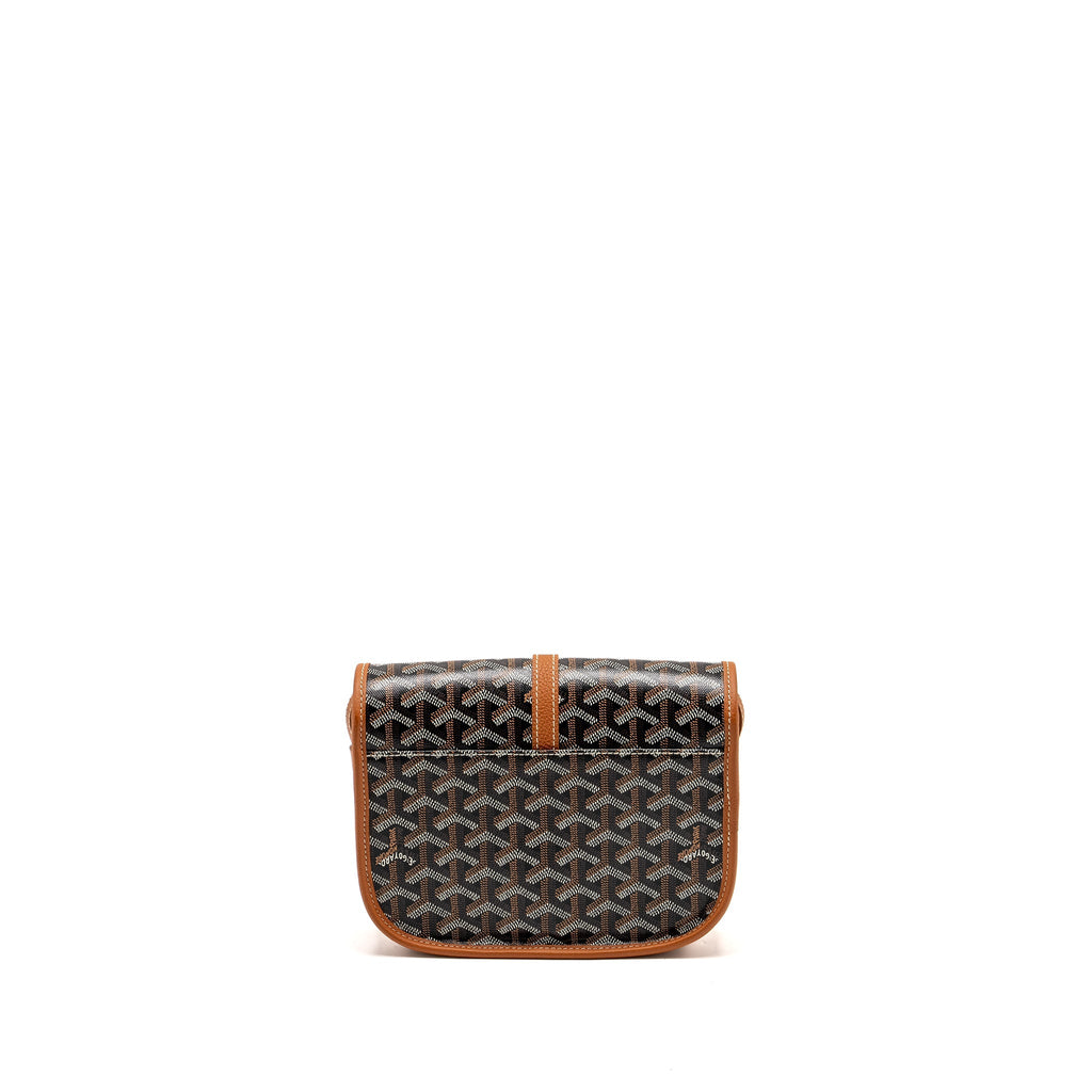 GOYARD BELVEDERE PM MESSENGER BAG GOYARDLINE CANVAS BROWN SHW