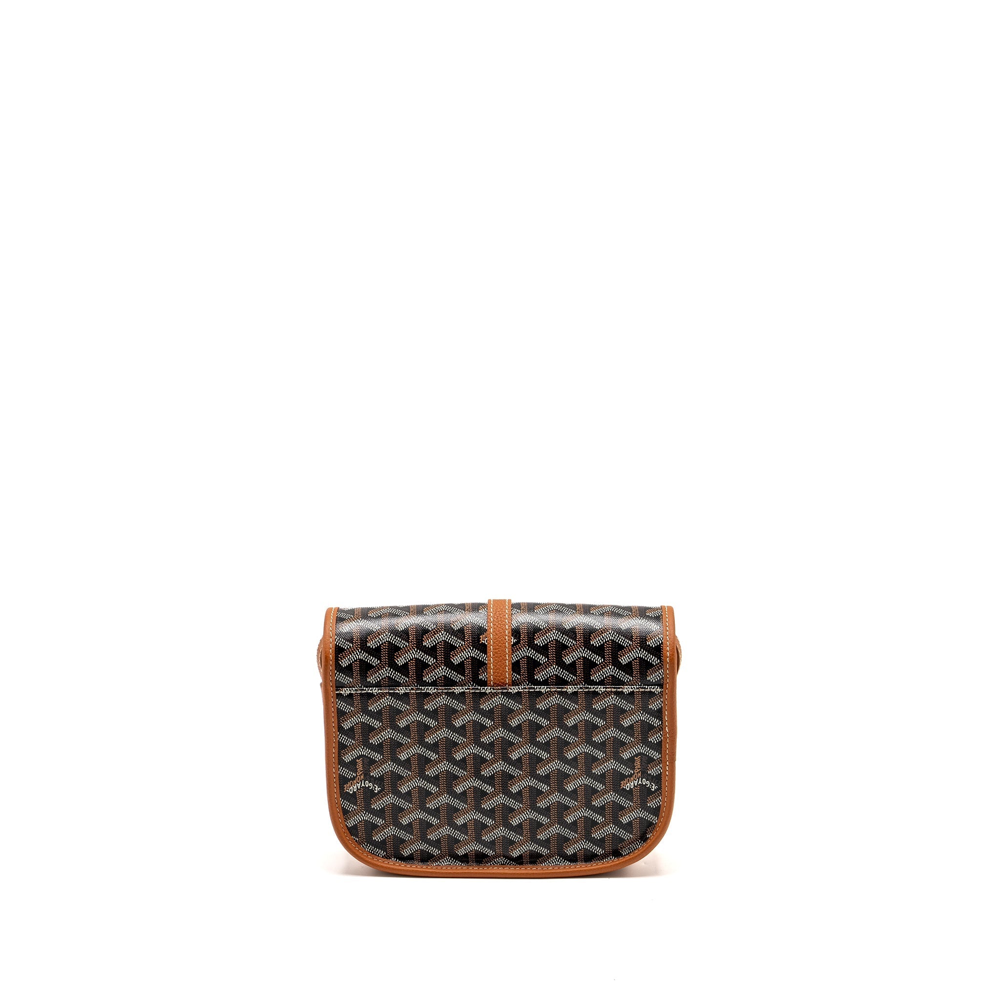 GOYARD BELVEDERE PM MESSENGER BAG GOYARDLINE CANVAS BROWN SHW