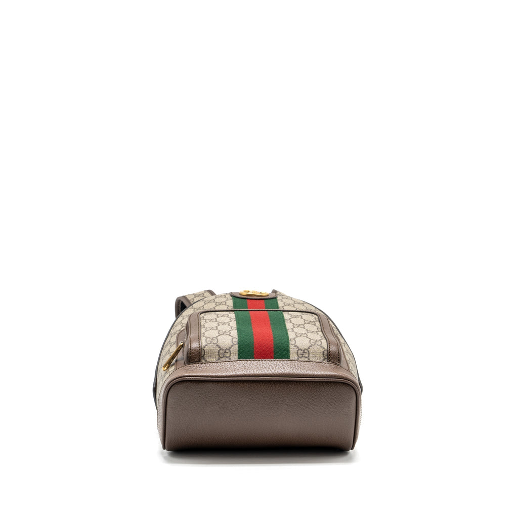 GUCCI OPHIDIA GG SMALL BACKPACK GG SUPREME CANVAS BROWN GHW