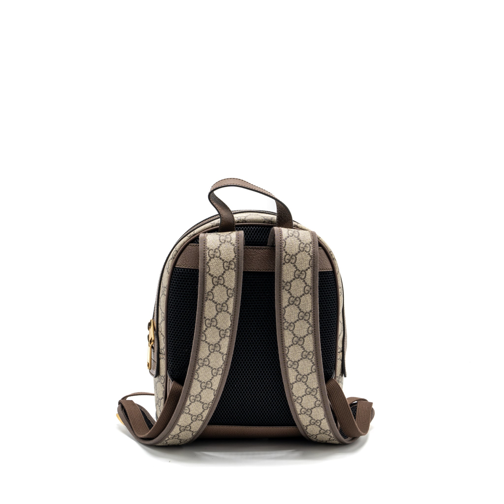 GUCCI OPHIDIA GG SMALL BACKPACK GG SUPREME CANVAS BROWN GHW
