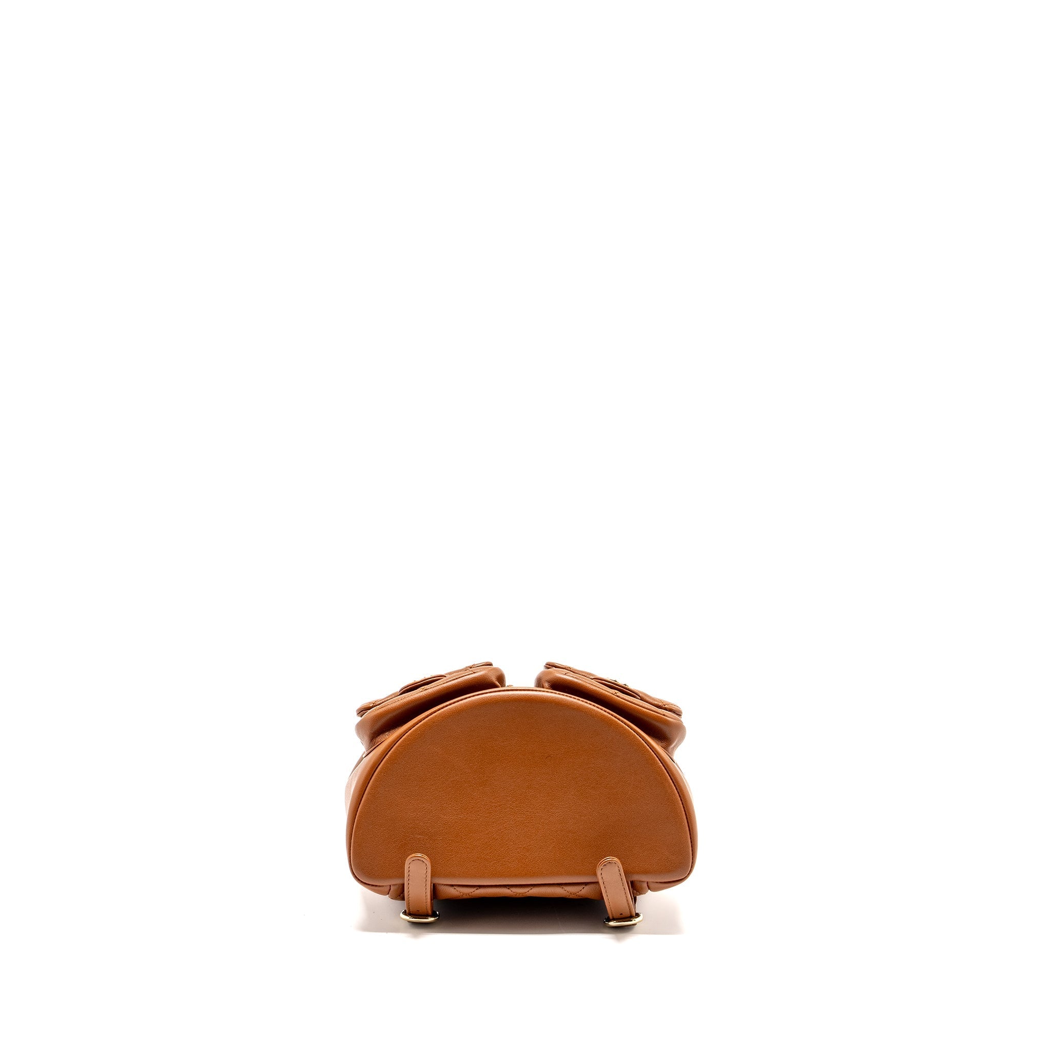 CHANEL 23A TRIPLE PACK BACKPACK CALFSKIN CARAMEL LGHW (MICROCHIP)