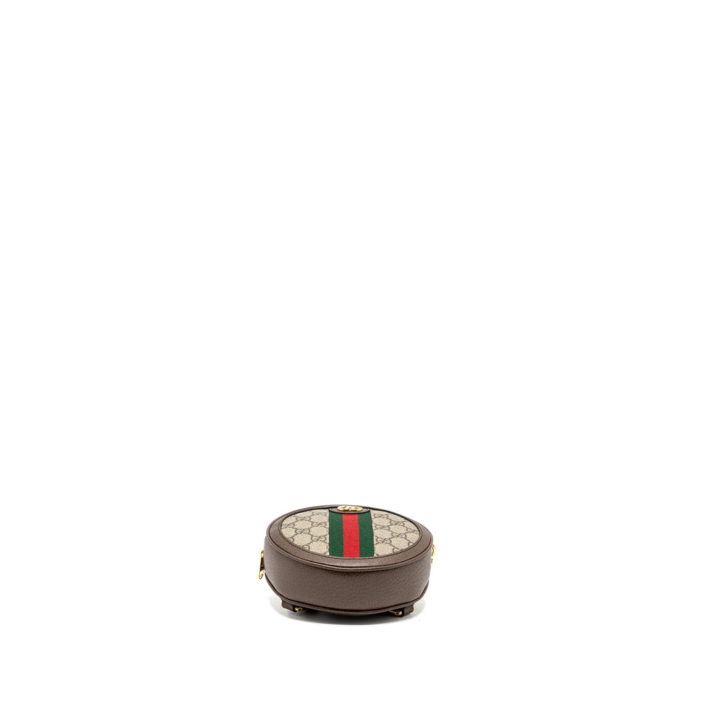 GUCCI ROUND OPHIDIA BACKPACK GG SUPREME CANVAS GHW