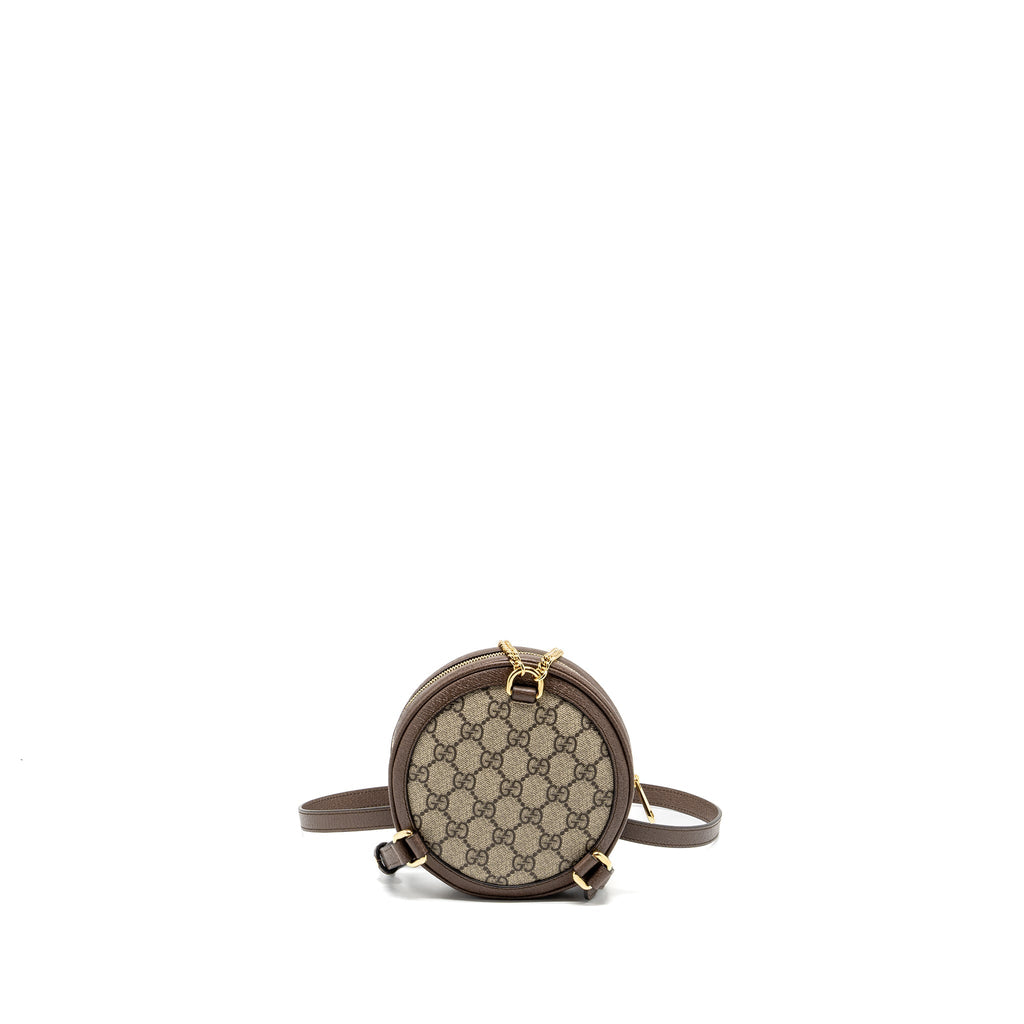 GUCCI ROUND OPHIDIA BACKPACK GG SUPREME CANVAS GHW