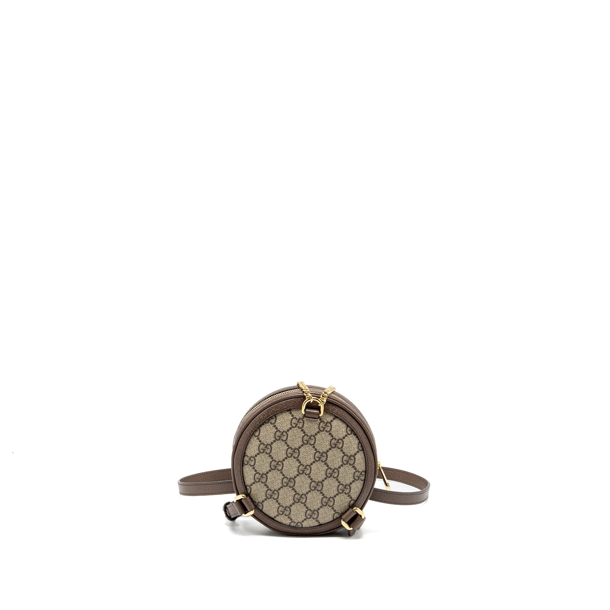 GUCCI ROUND OPHIDIA BACKPACK GG SUPREME CANVAS GHW