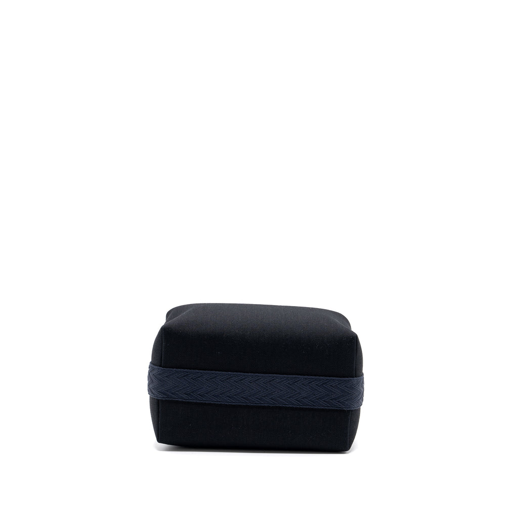 HERMES TROUSSE DE TOILETTE BRIDE A BRAC TRAVEL POUCH CANVAS BLACK/BLUE NUIT SHW