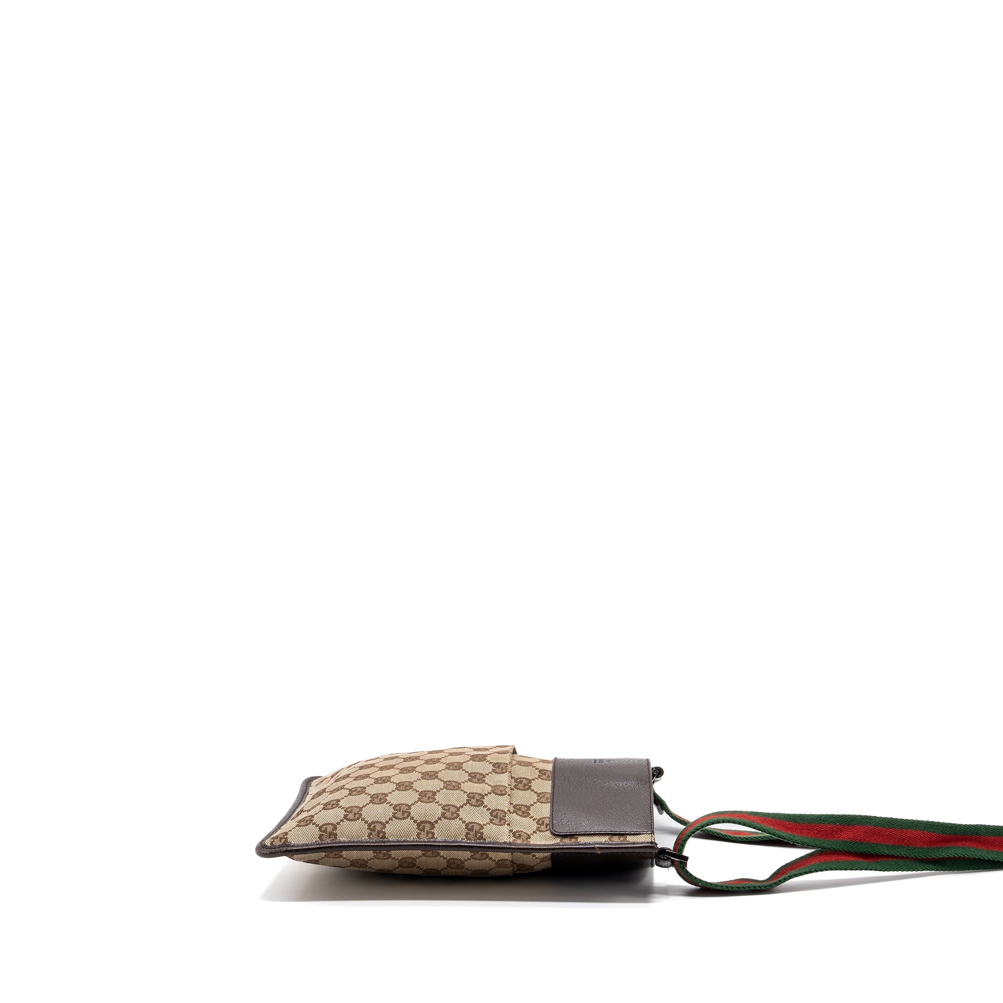 GUCCI MESSENGER BAG GG SUPREME CANVAS/LEATHER BROWN/GREEN/RED SHW