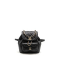CHANEL 24P MINI DUMA BACKPACK CALFSKIN BLACK LGHW (MICROCHIP)