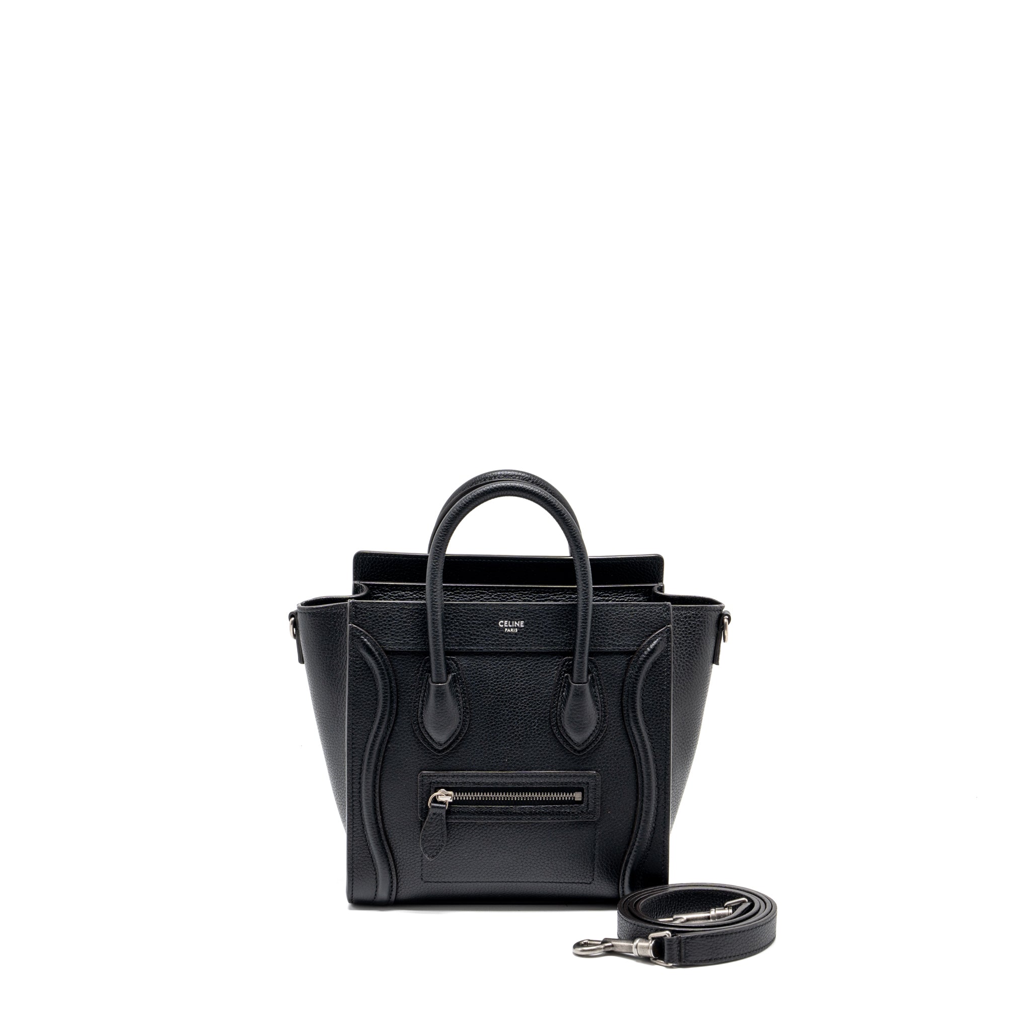 CELINE NANO LUGGAGE BAG CALFSKIN BLACK SHW