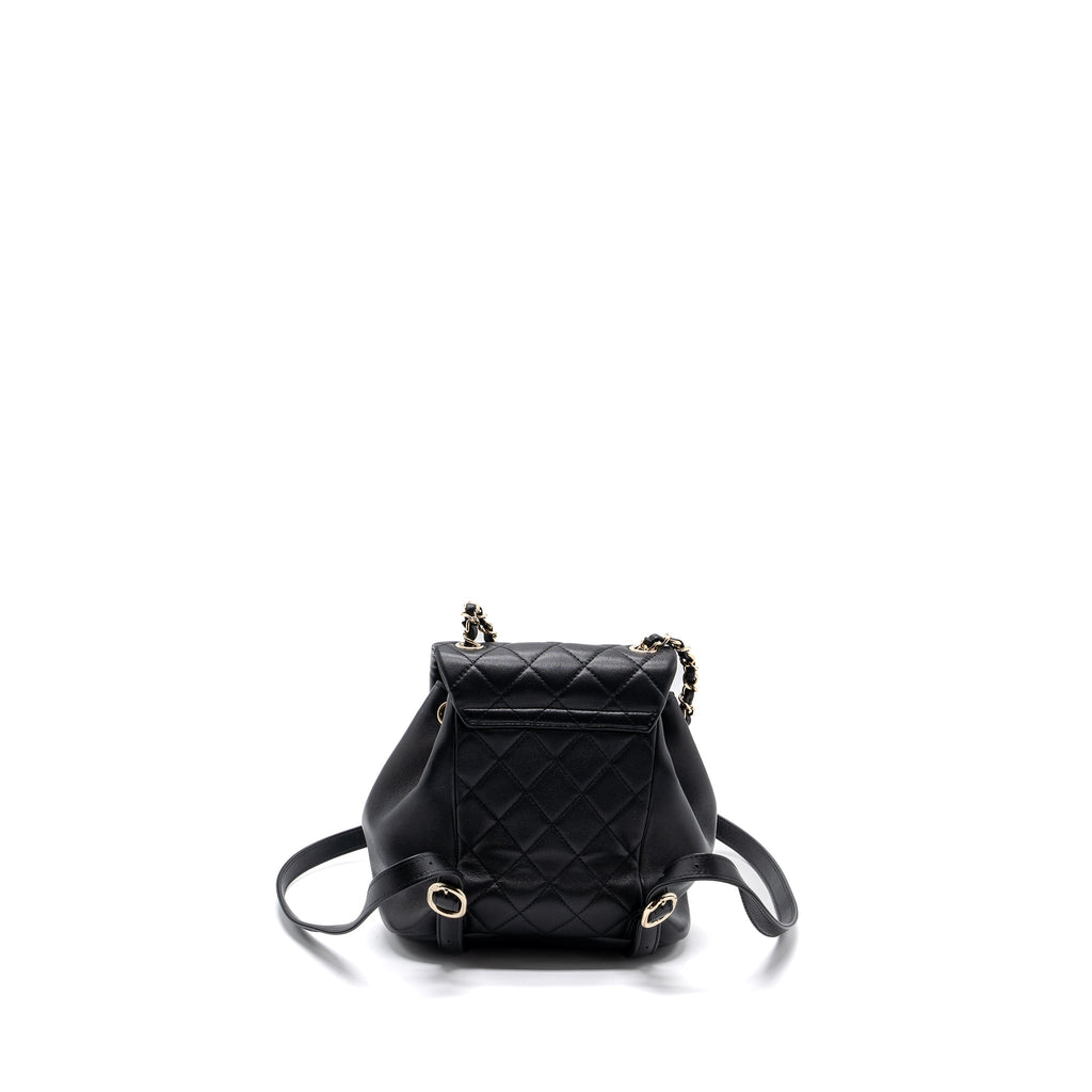 CHANEL MINI DUMA BACKPACK LAMBSKIN BLACK LGHW (MICROCHIP)