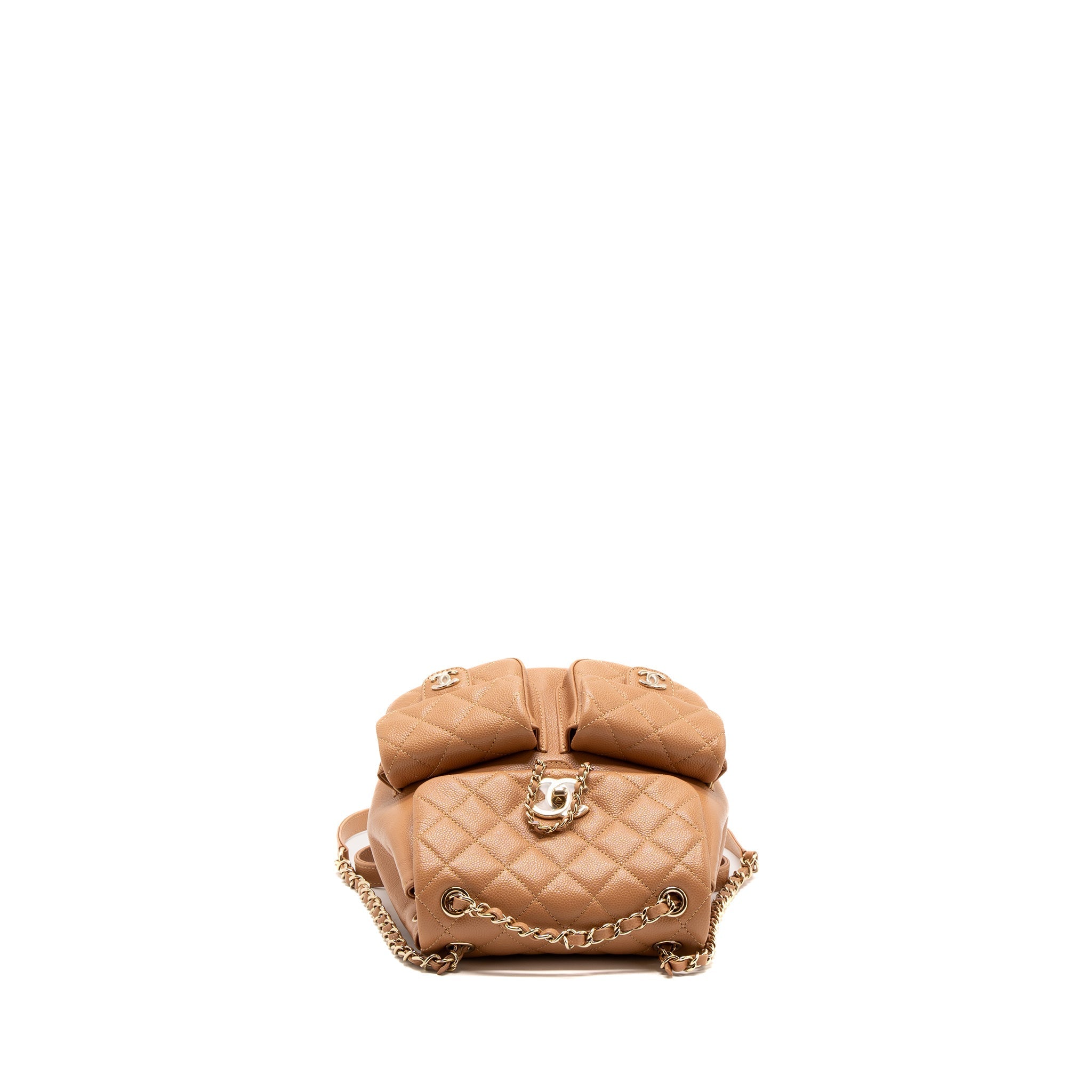 CHANEL 23P TRIPLE PACK BACKPACK CAVIAR DARK BEIGE LGHW(MICROCHIP)