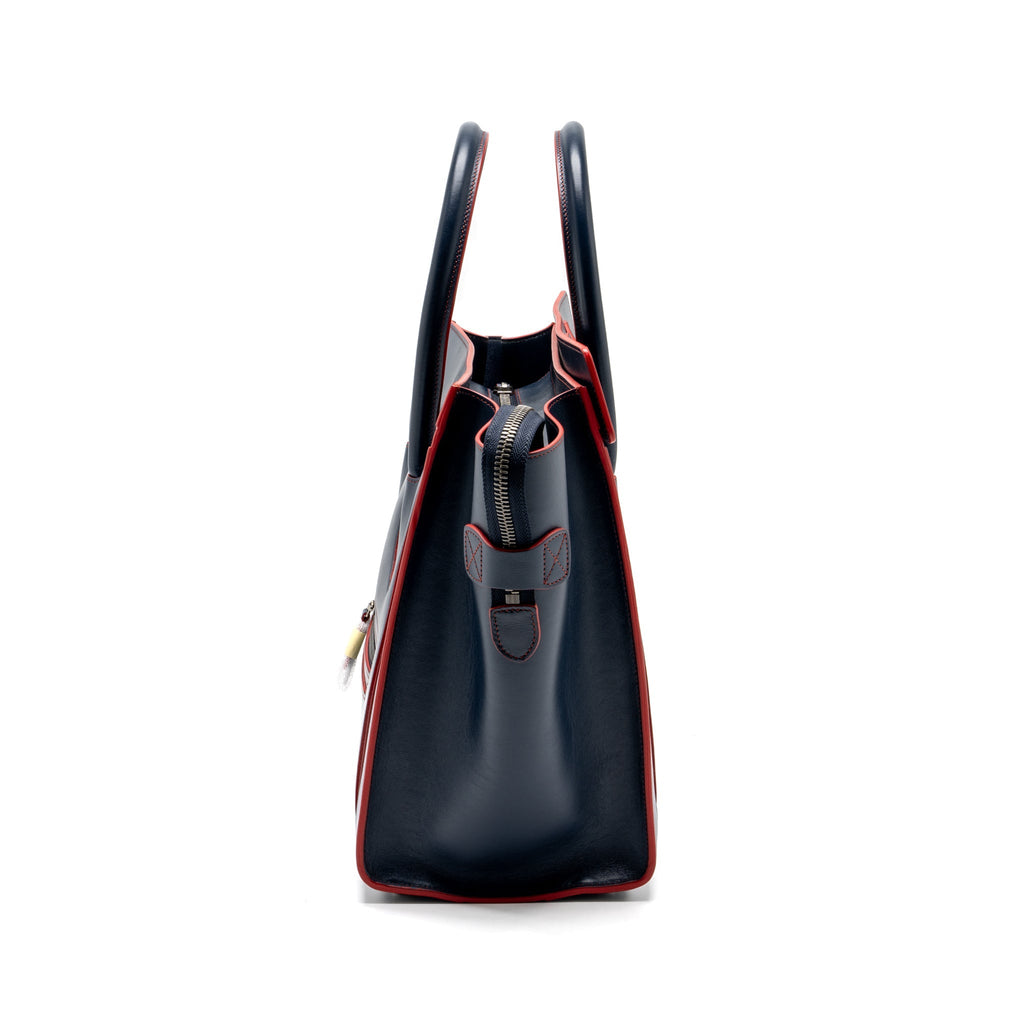 CELINE LUGGAGE TOTE BAG CALFSKIN BLUE/RED SHW