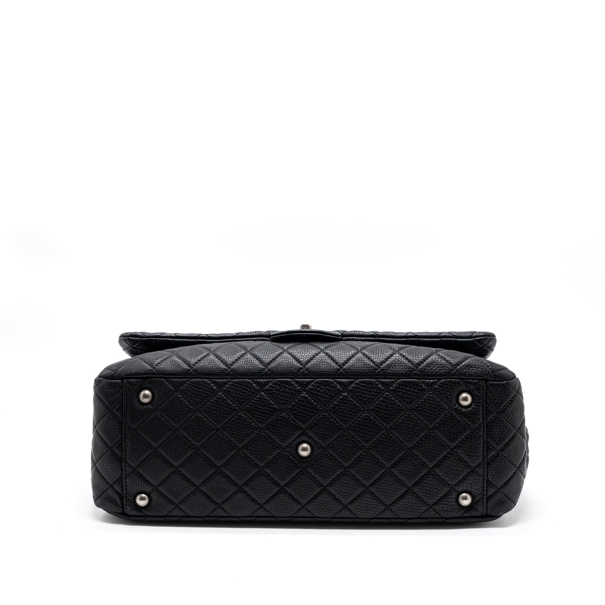 CHANEL XXL CLASSIC TRAVEL FLAP CALFSKIN BLACK RUTHENIUM HARDWARE