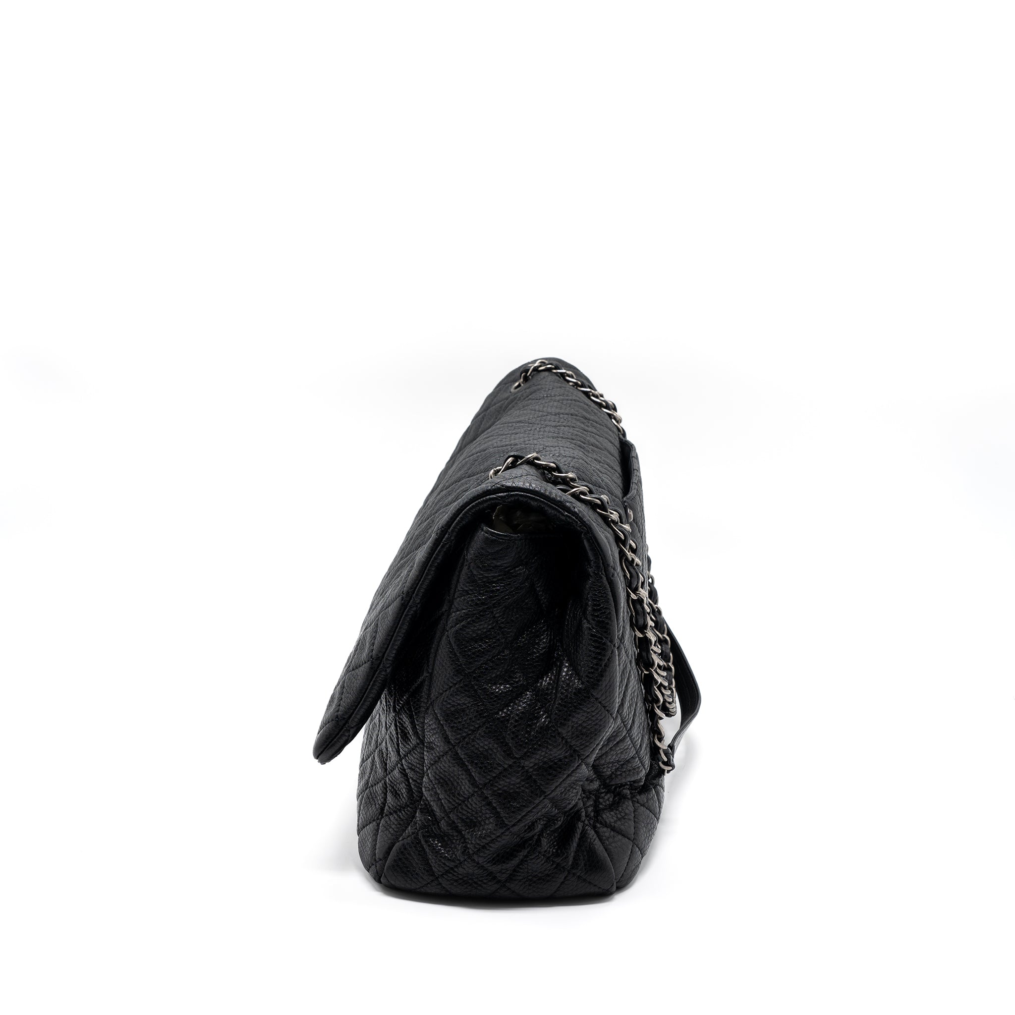 CHANEL XXL CLASSIC TRAVEL FLAP CALFSKIN BLACK RUTHENIUM HARDWARE