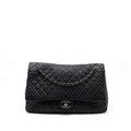 CHANEL XXL CLASSIC TRAVEL FLAP CALFSKIN BLACK RUTHENIUM HARDWARE