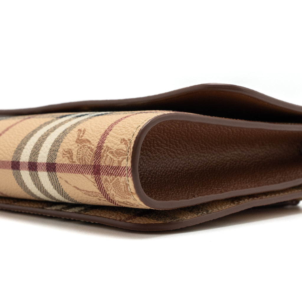 BURBERRY FLAP MESSENGER CROSSBODY BAG CALFSKIN BROWN/MULTICOLOUR GHW