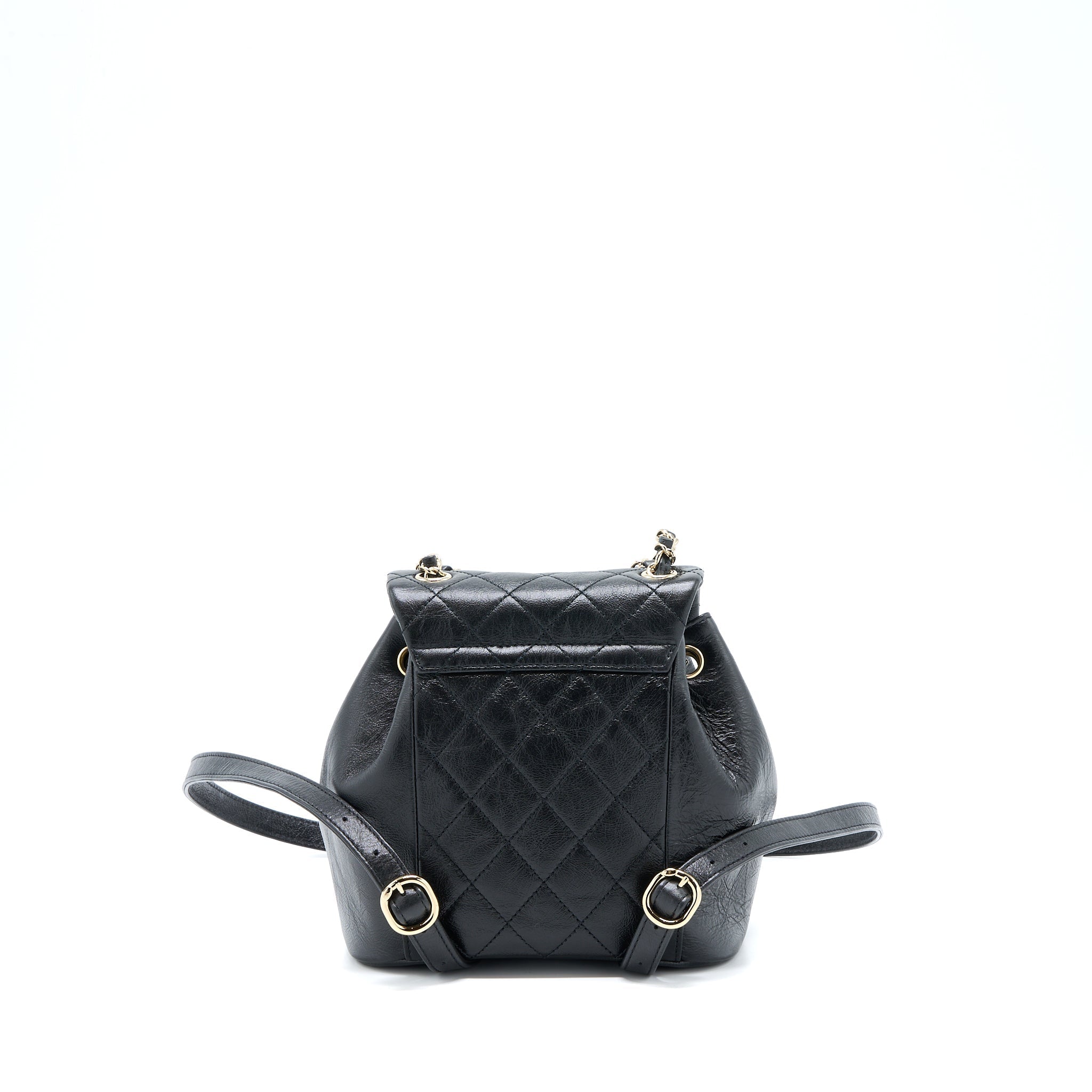 CHANEL 22C MINI DUMA BACKPACK AGED CALFSKIN BLACK LGHW (MICROCHIP)