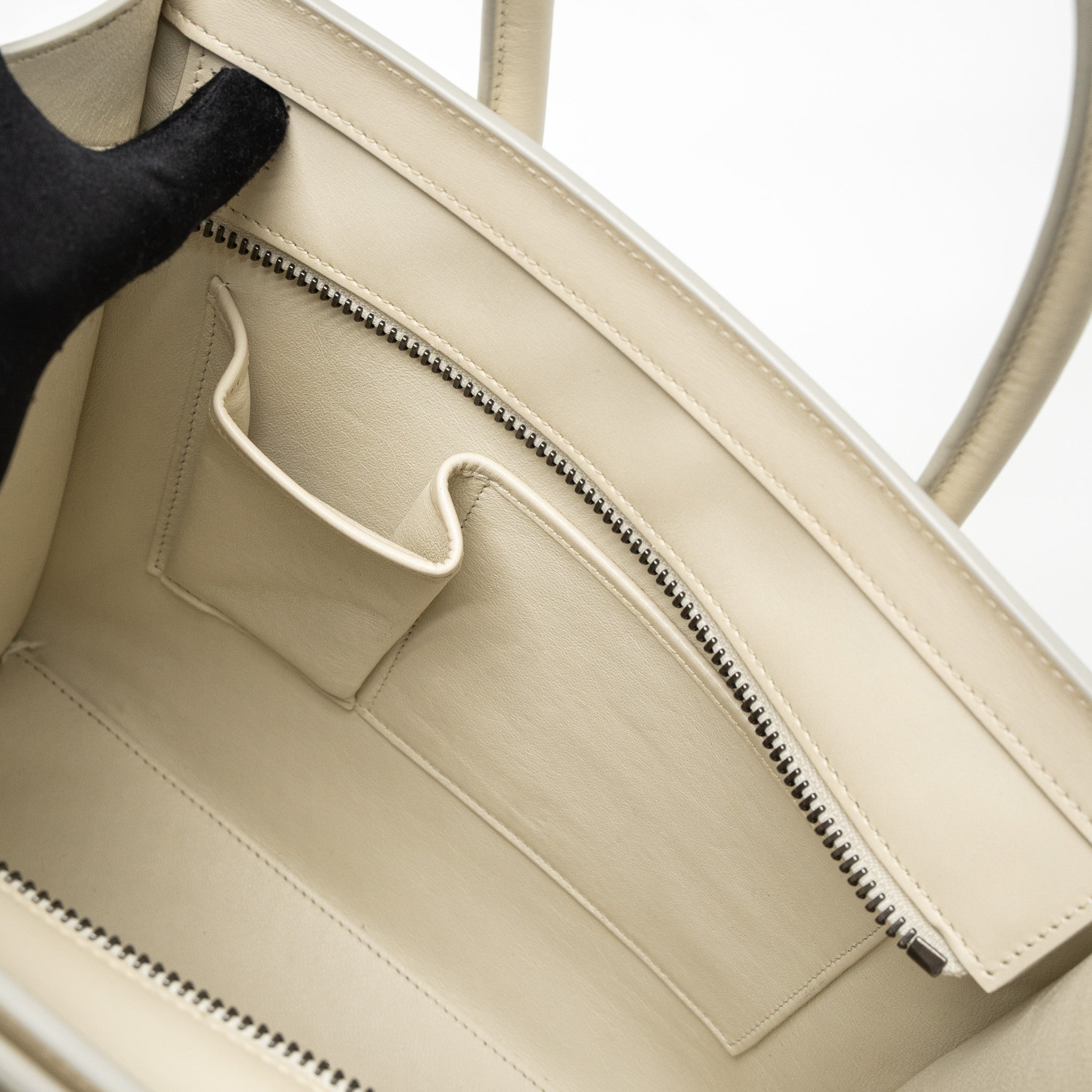 CELINE MICRO LUGGAGE BAG CALFSKIN WHITE SHW