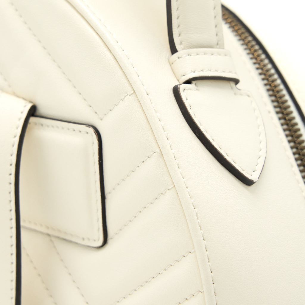 GUCCI GG MARMONT BACKPACK CALFSKIN WHITE GHW