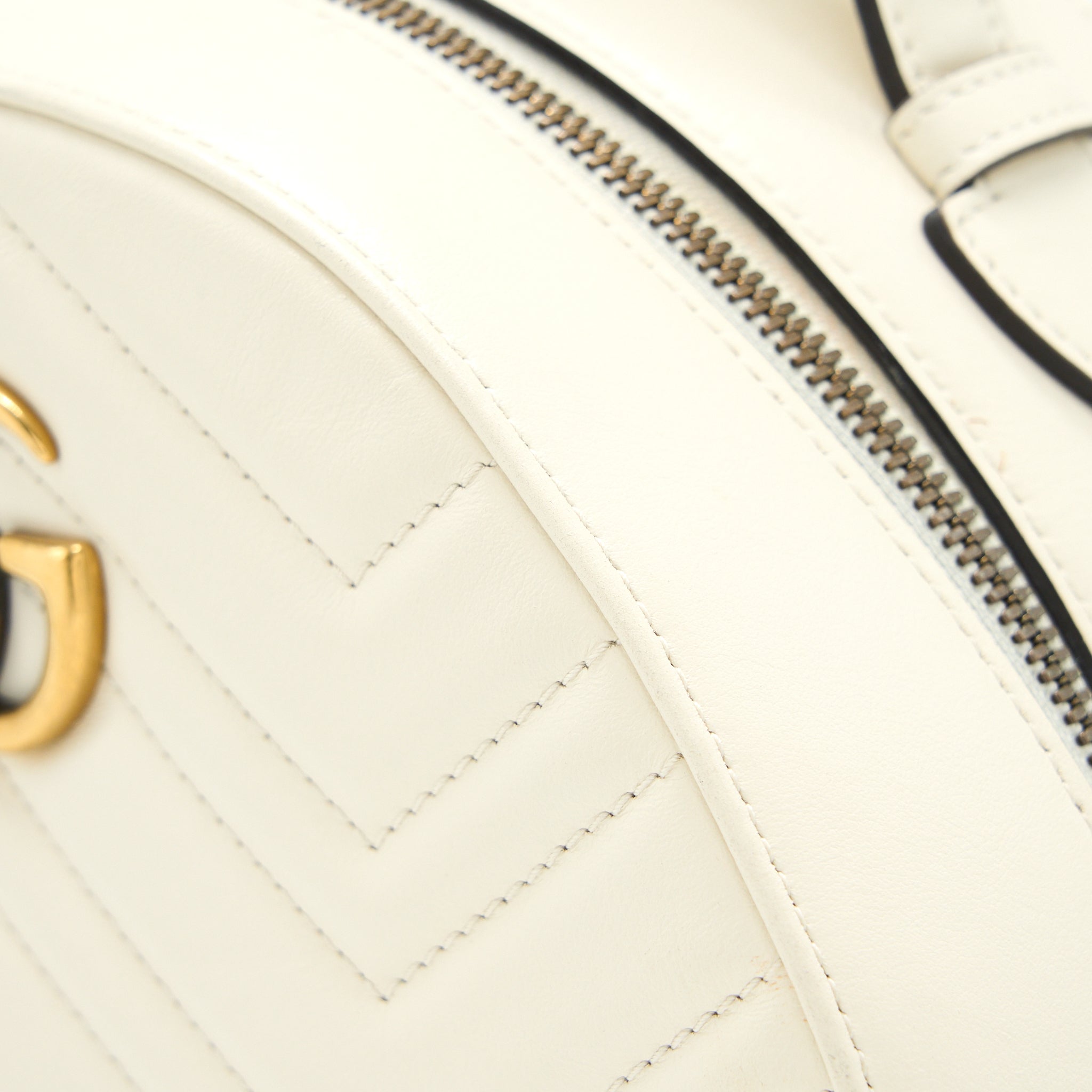 GUCCI GG MARMONT BACKPACK CALFSKIN WHITE GHW