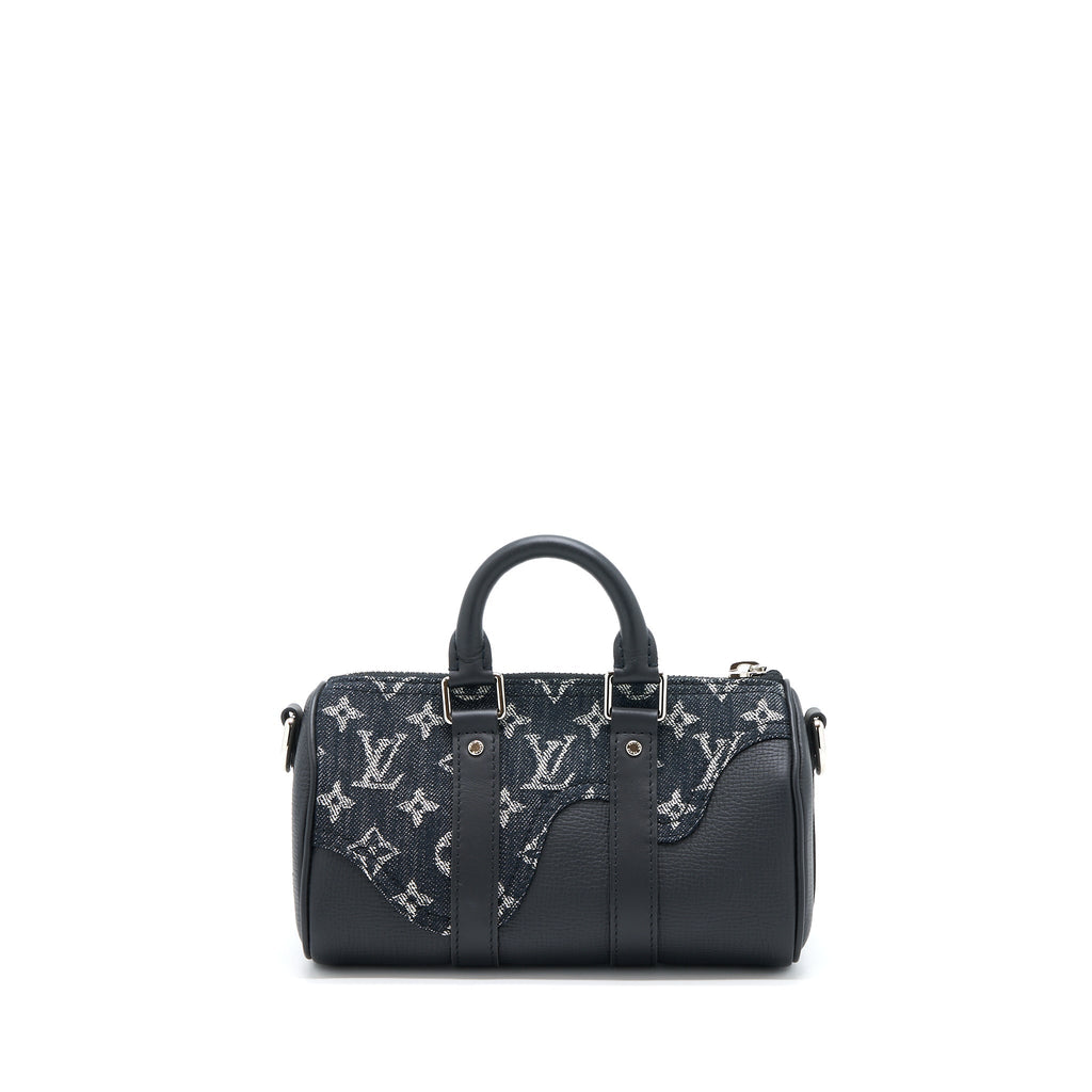 LOUIS VUITTON KEEPALL XS DENIM BLACK/LEATHER SHW