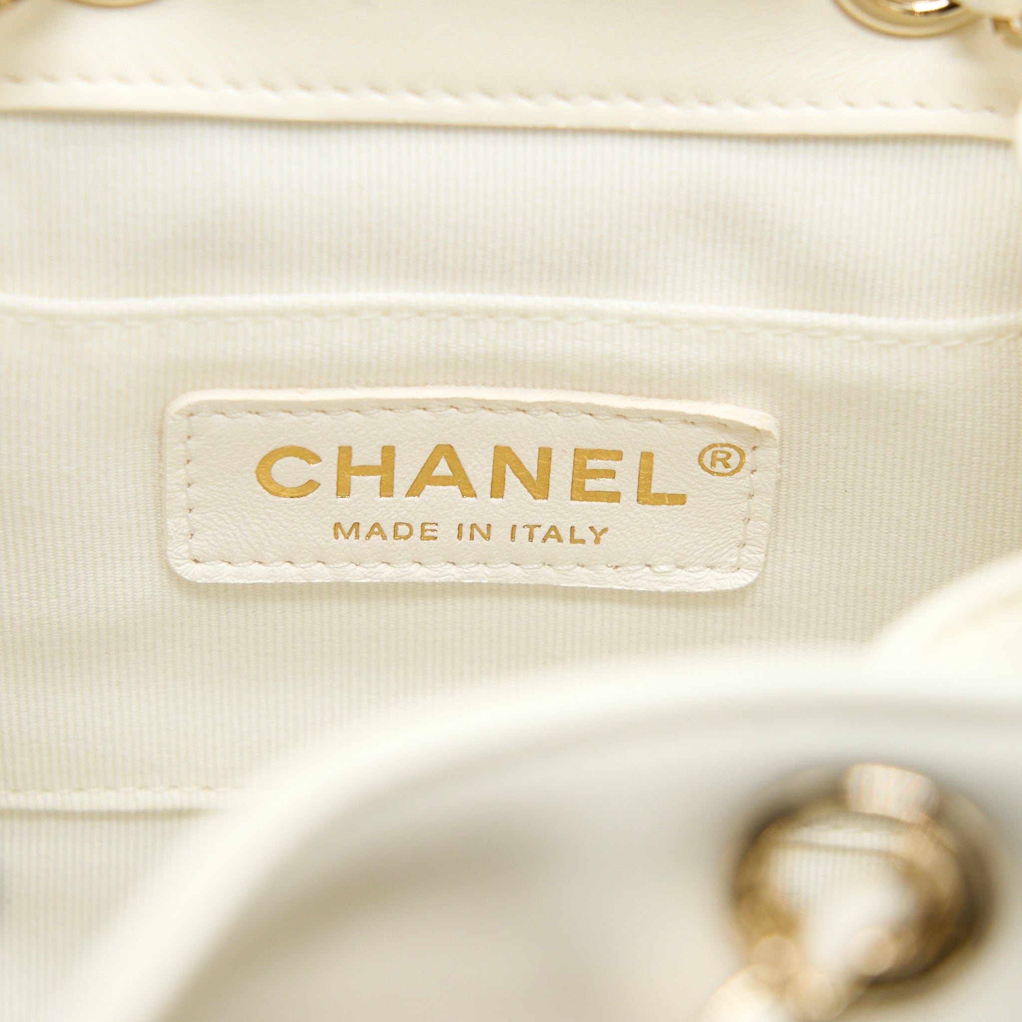 CHANEL DUMA MINI BACKPACK LAMBSKIN WHITE LGHW (MICROCHIP)
