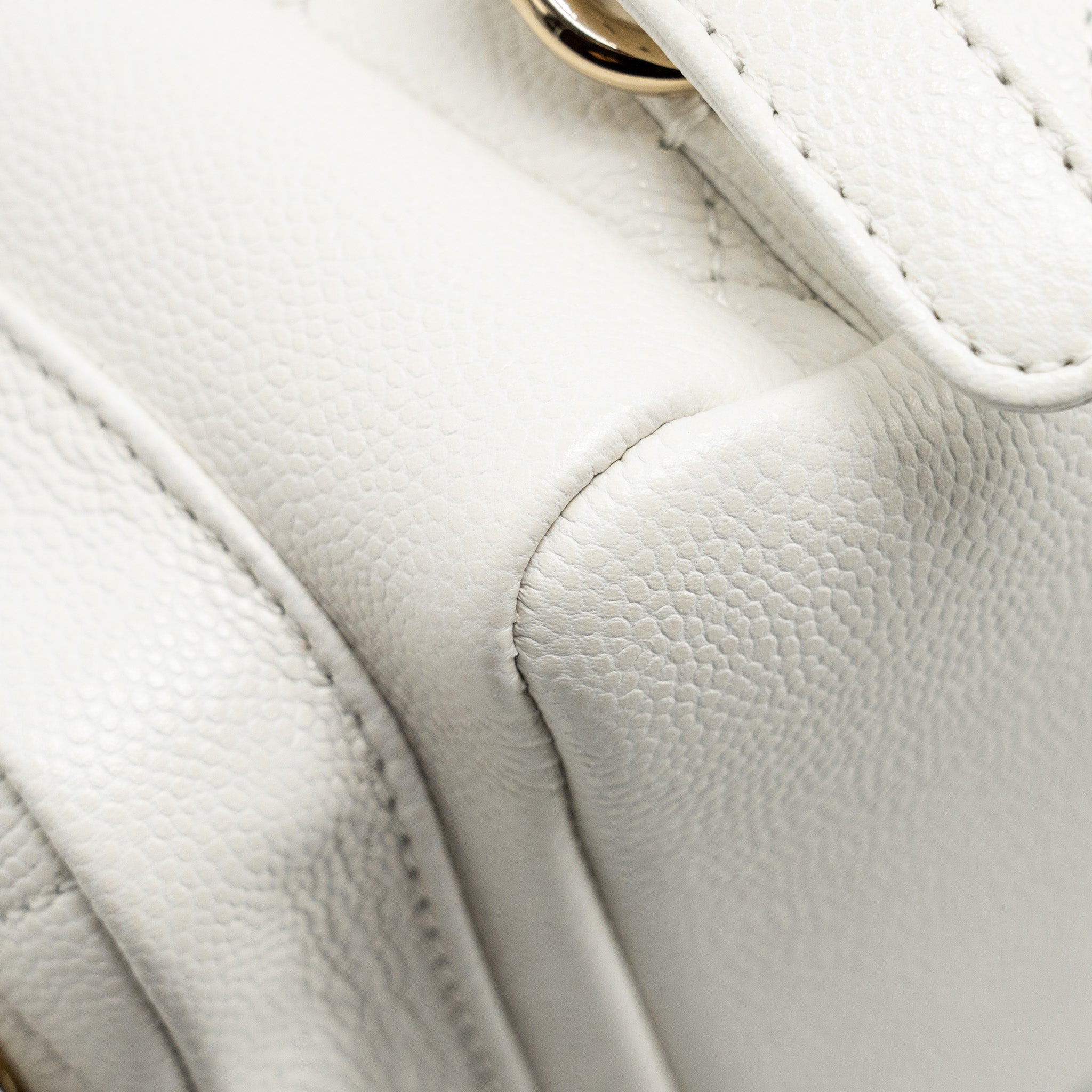 CHANEL 23K TRIPLE POCKET MINI BACKPACK CAVIAR WHITE LGHW (MICROCHIP)