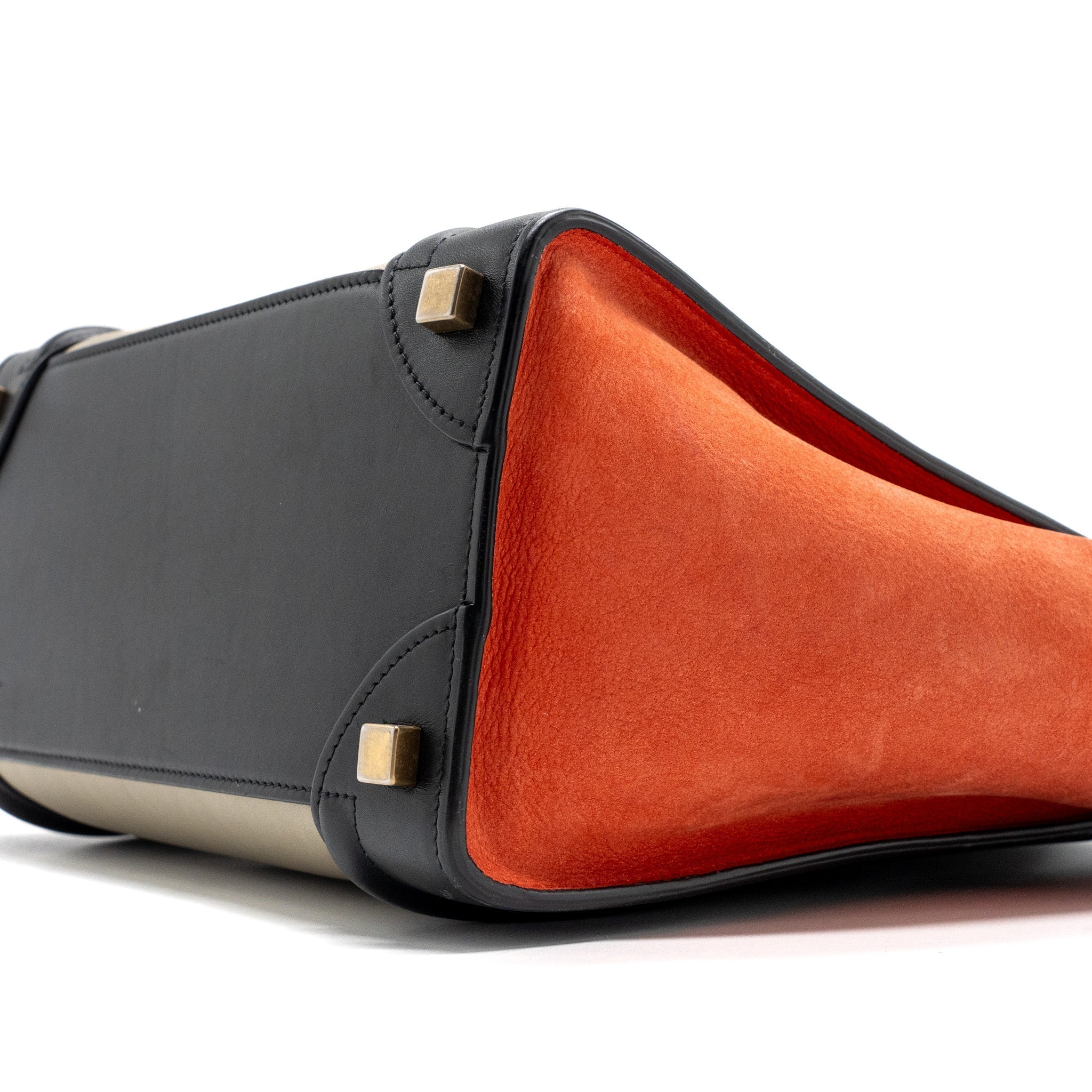 CELINE MICRO LUGGAGE CALFSKIN / SUEDE LEATHER MULTICOLOUR GHW